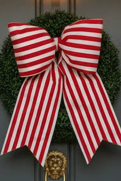 Red & White Stripe Patriotic Bow