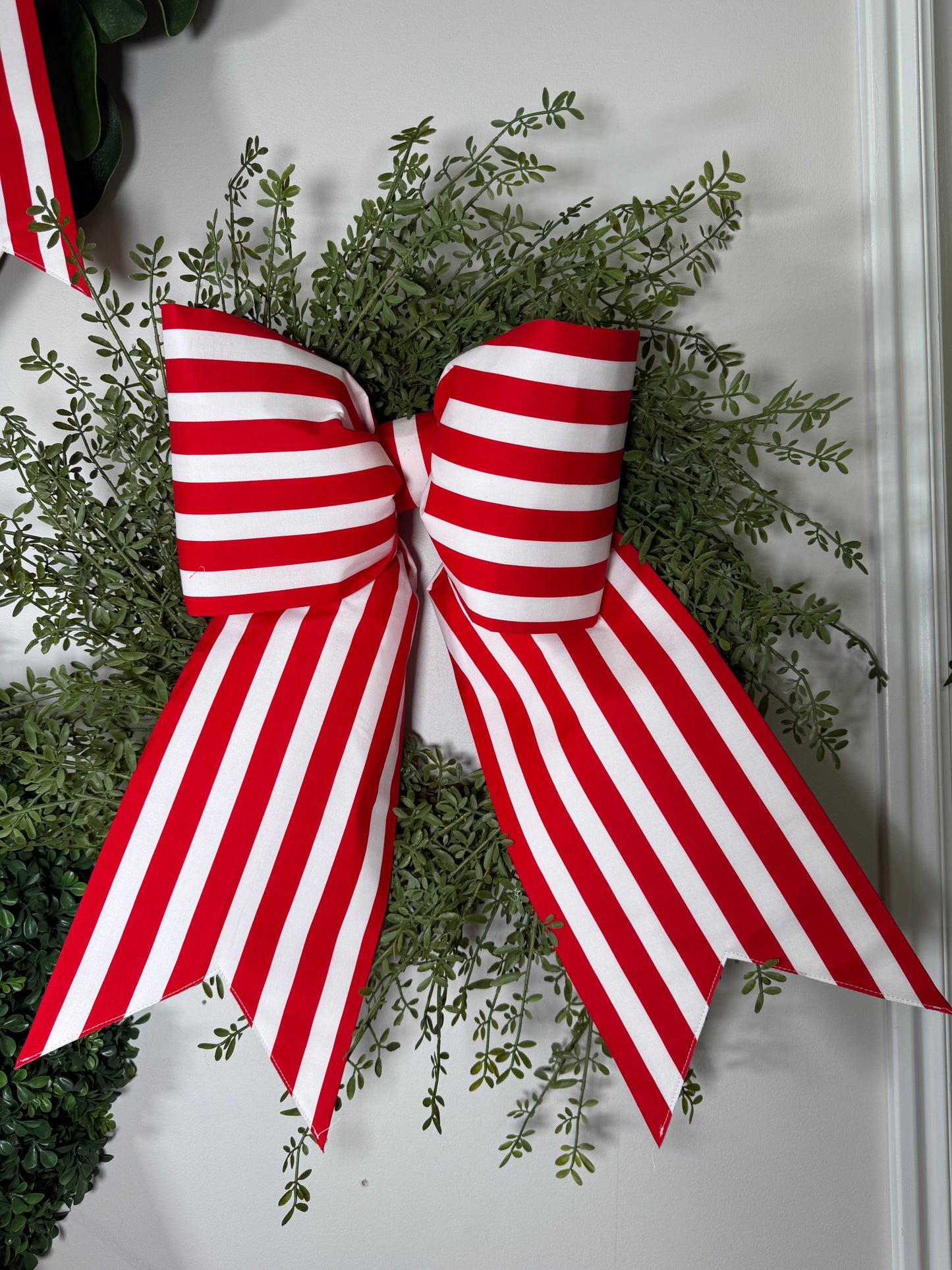 Red & White Stripe Patriotic Bow