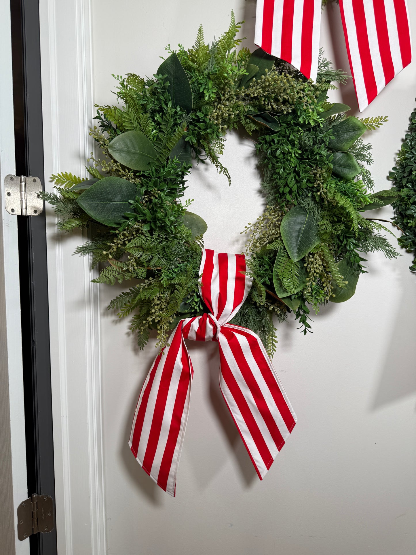 Red & White Stripe Patriotic Bow