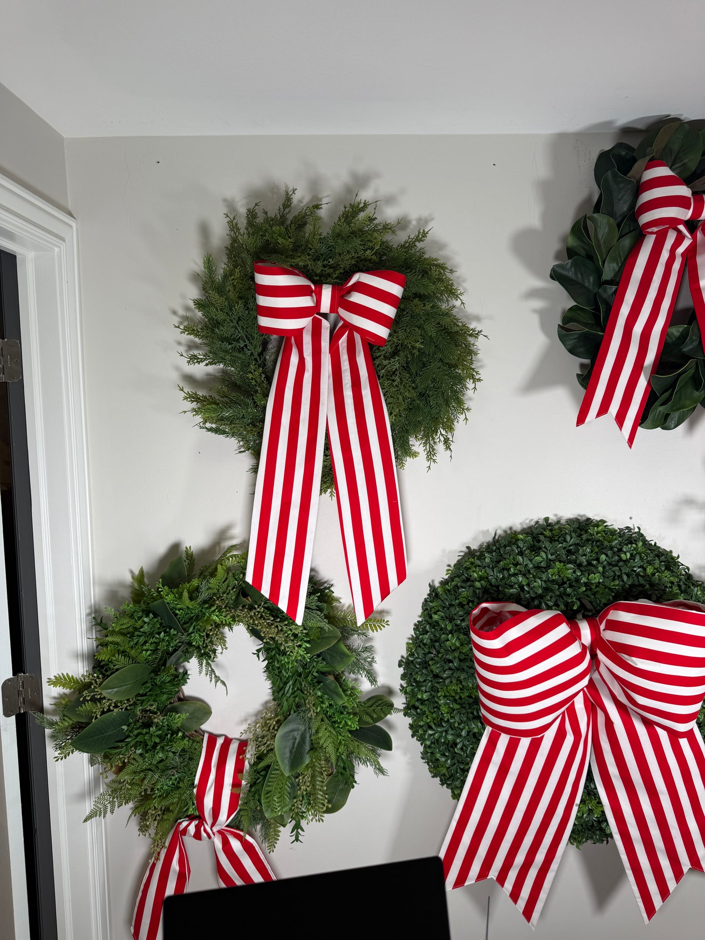 Red & White Stripe Patriotic Bow