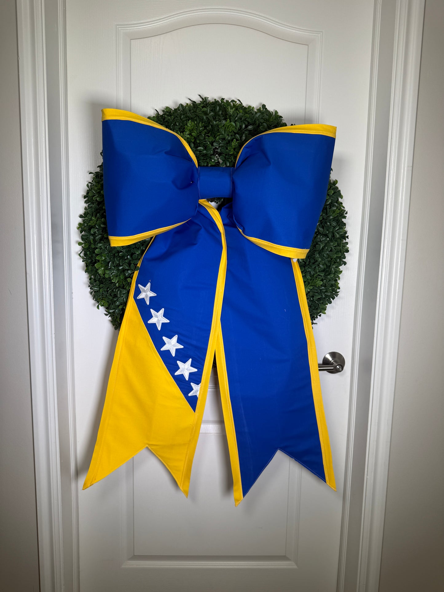 Bosnia & Herzegovina Flag Bow | Missionary Farewell & Country Pride Decor | Large Front Door Bow