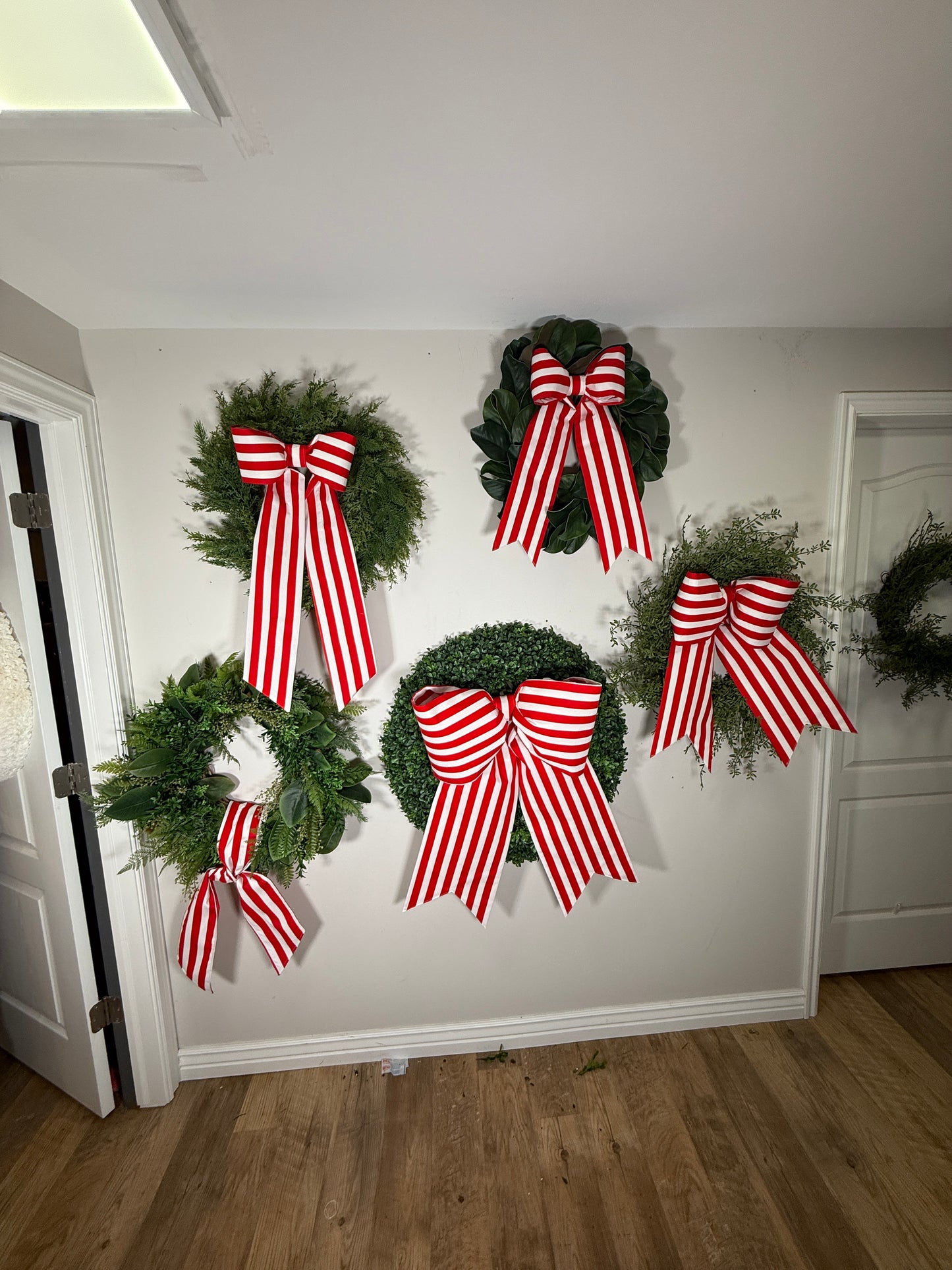 Red & White Stripe Patriotic Bow