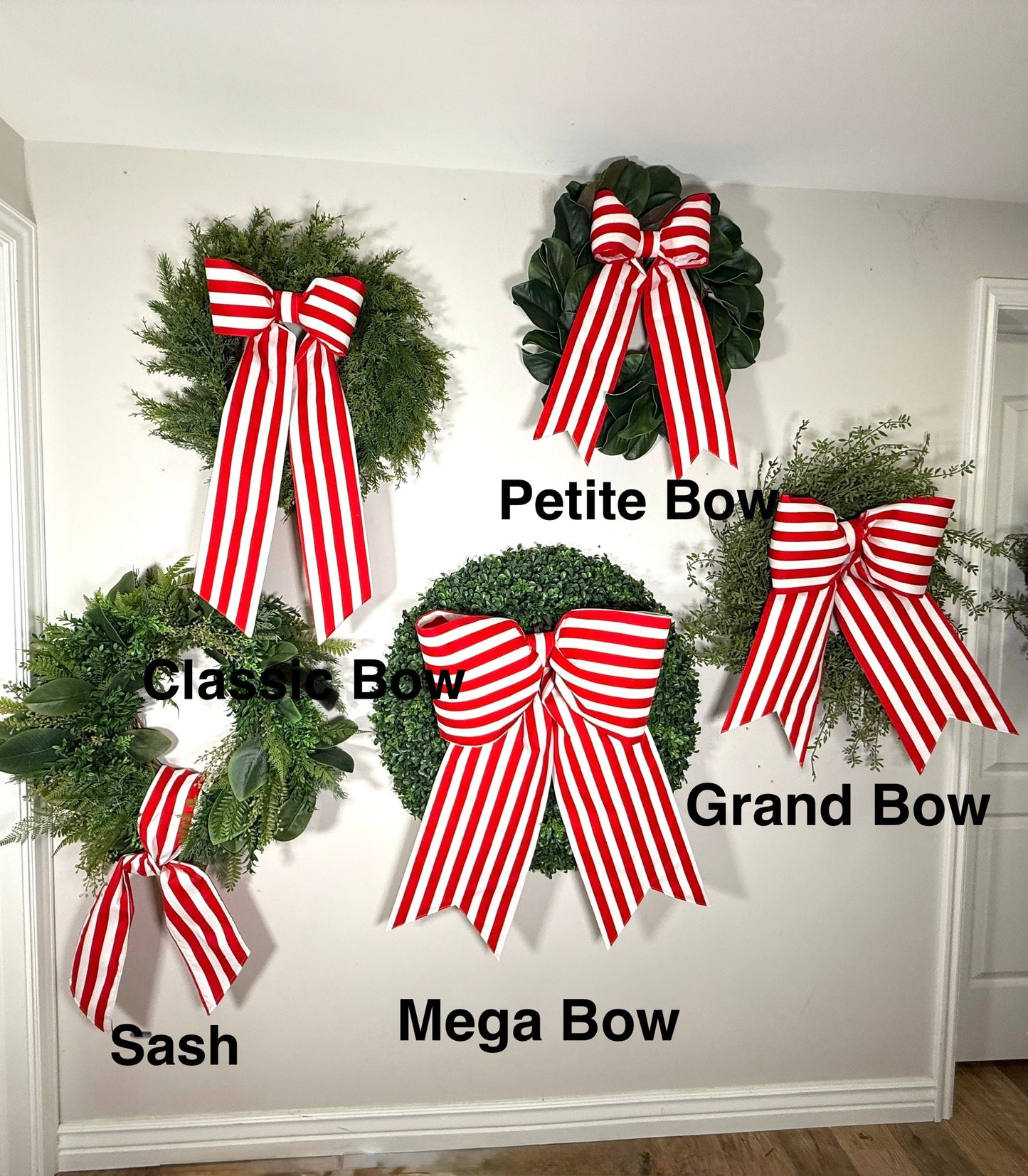 Red & White Stripe Patriotic Bow