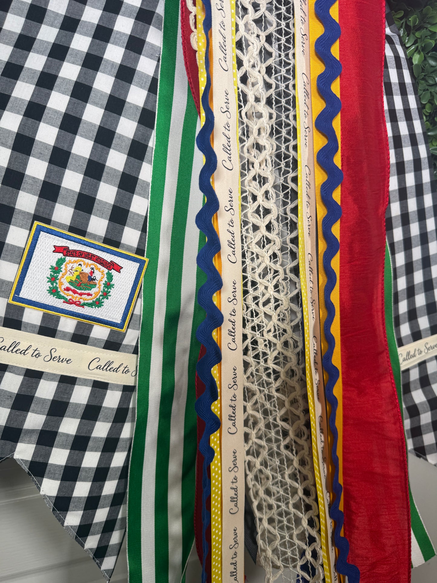 Custom Flag Bow | Missionary Farewell Decor | Large Front Door Bow