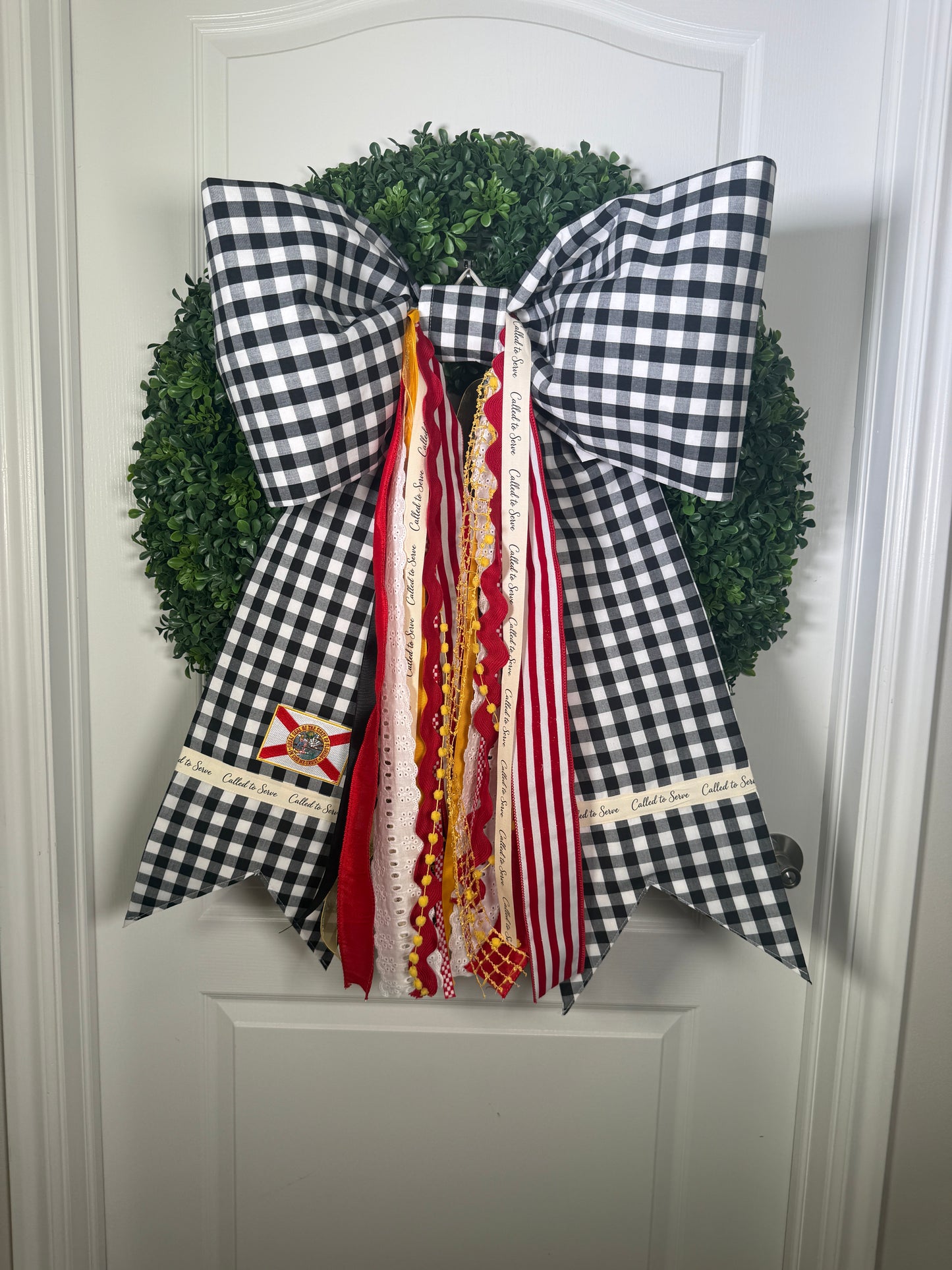 Custom Flag Bow | Missionary Farewell Decor | Large Front Door Bow