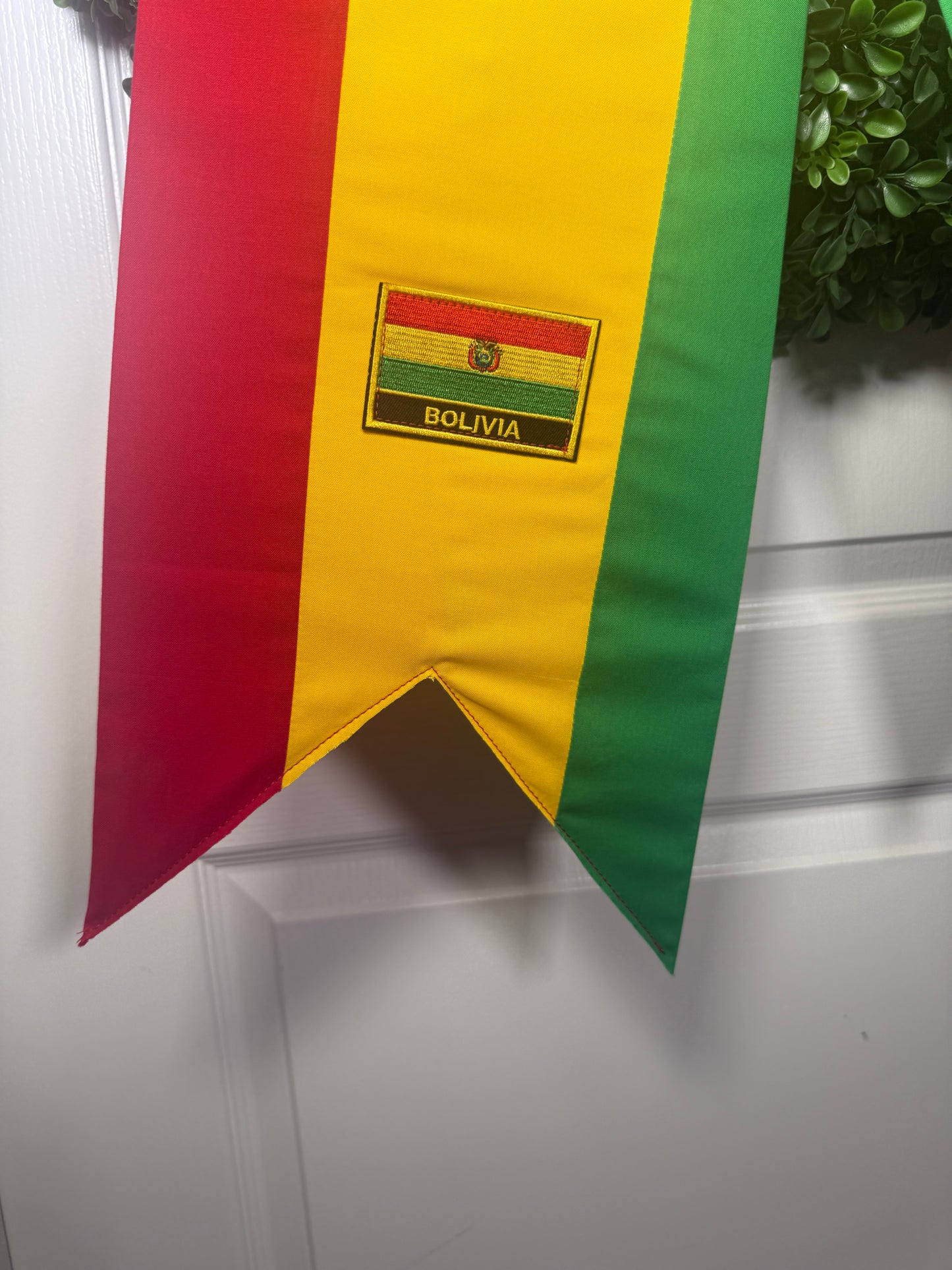 Bolivia Flag Bow | Missionary Farewell Decor | Large Front Door Bow