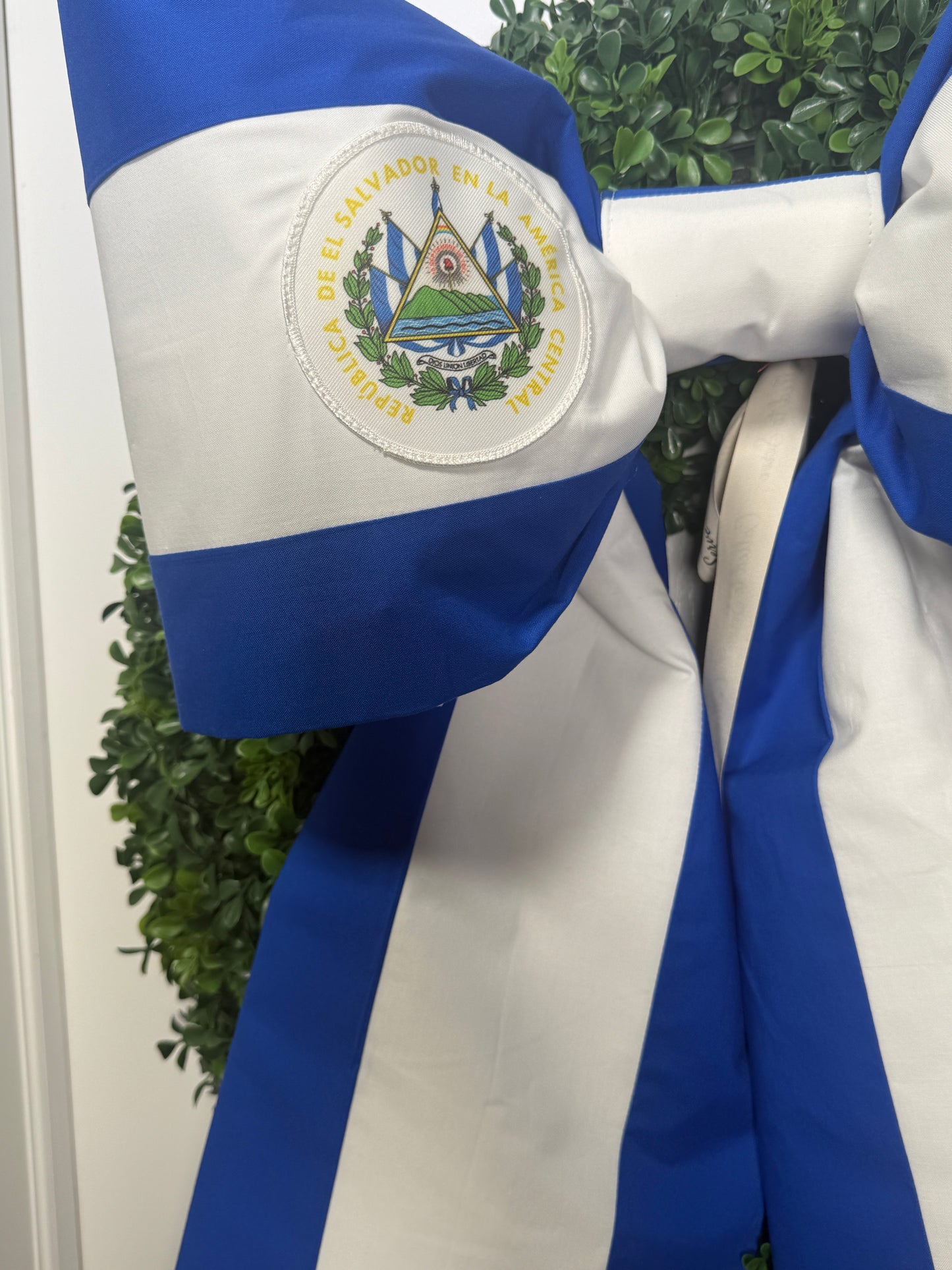 El SalvadorFlag Bow | Missionary Farewell Decor | Large Front Door Bow