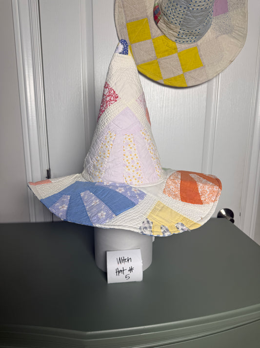 Vintage Quilted Witch Hat #5