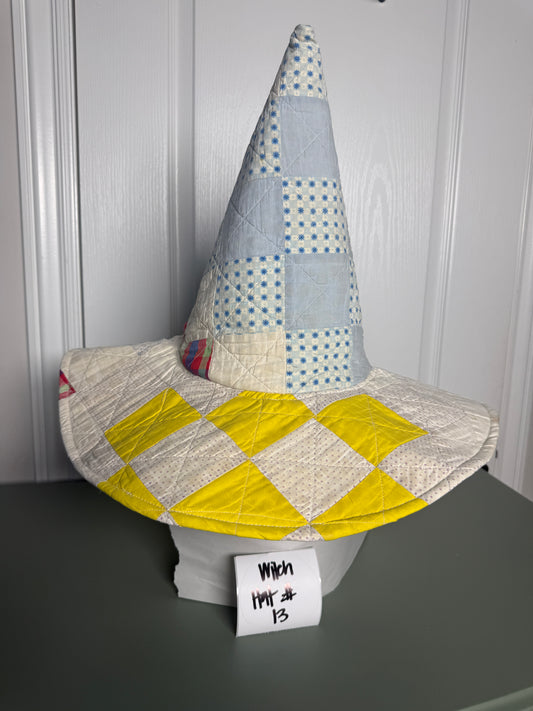 Vintage Quilted Witch Hat #13