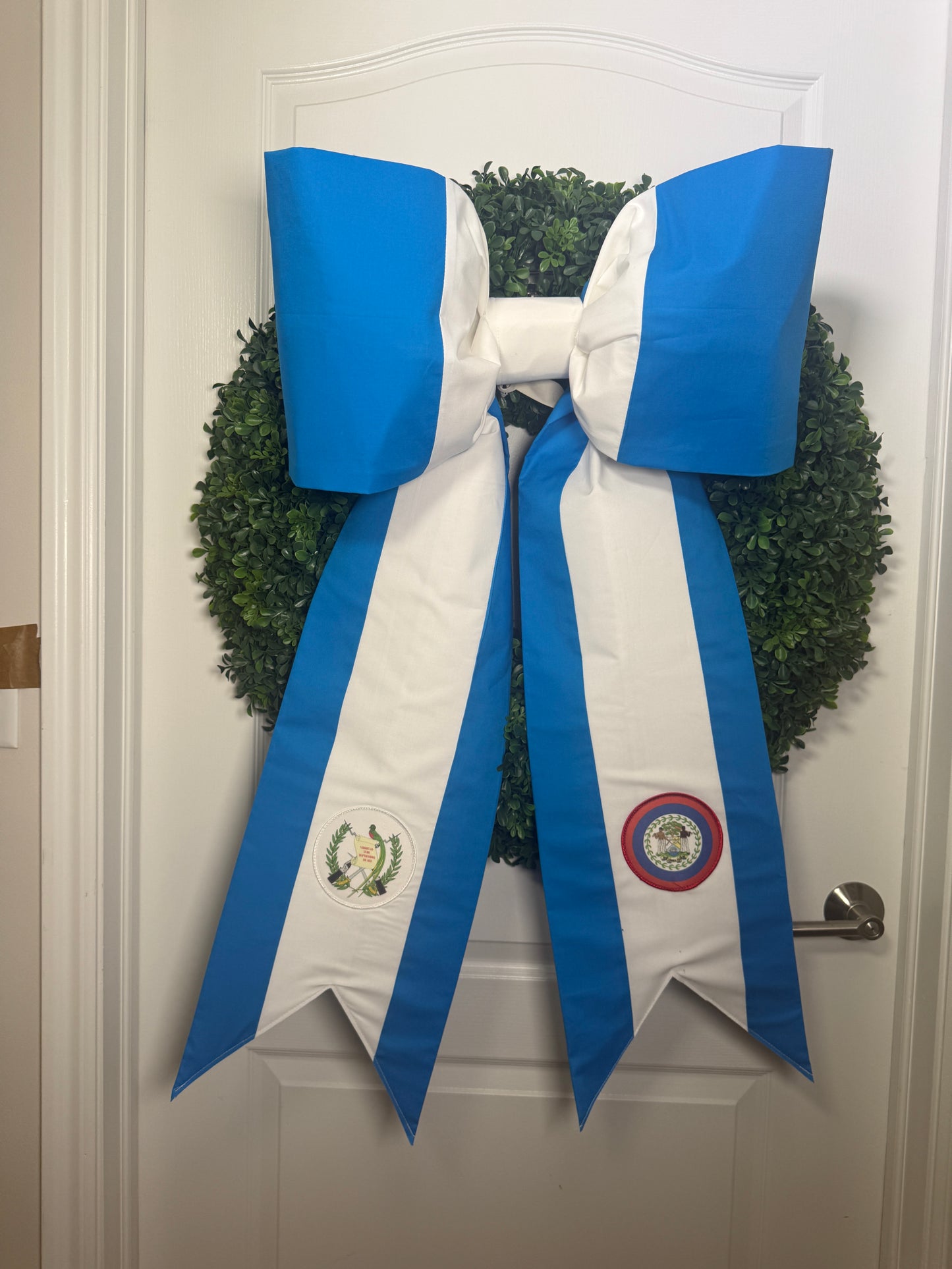 Guatemala Flag Bow | Missionary Farewell Decor | Large Front Door Bow