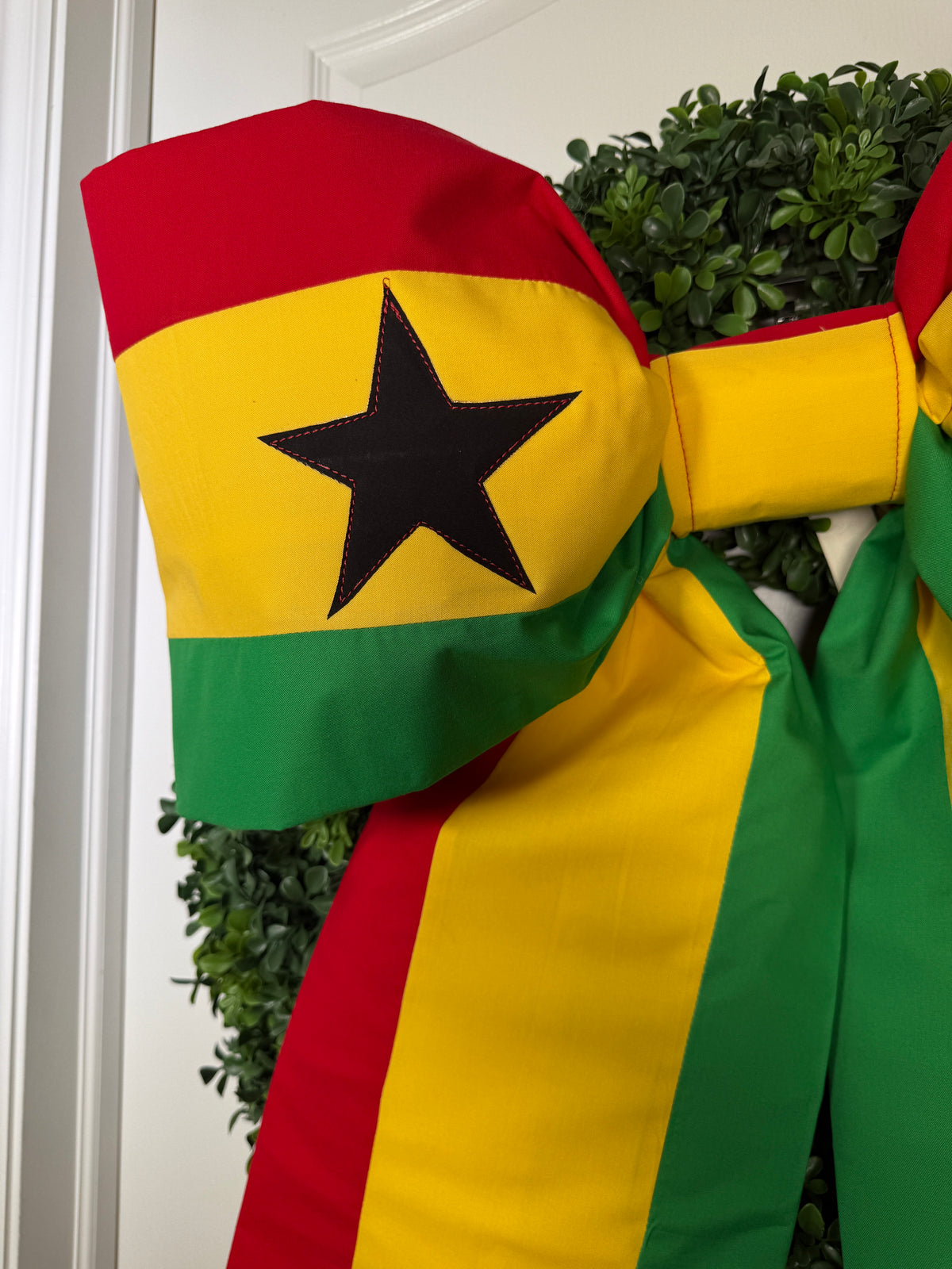 Ghana Flag Bow | Missionary Farewell Decor | Large Front Door Bow