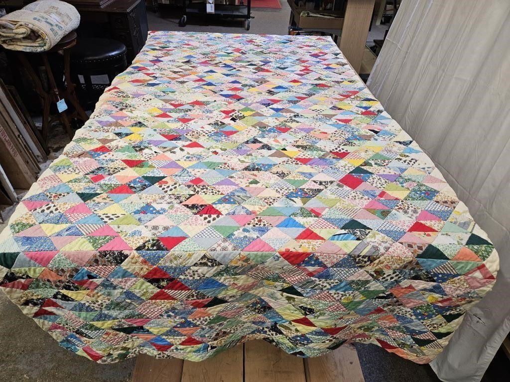 Vintage Scrap Quilt Bed Runner