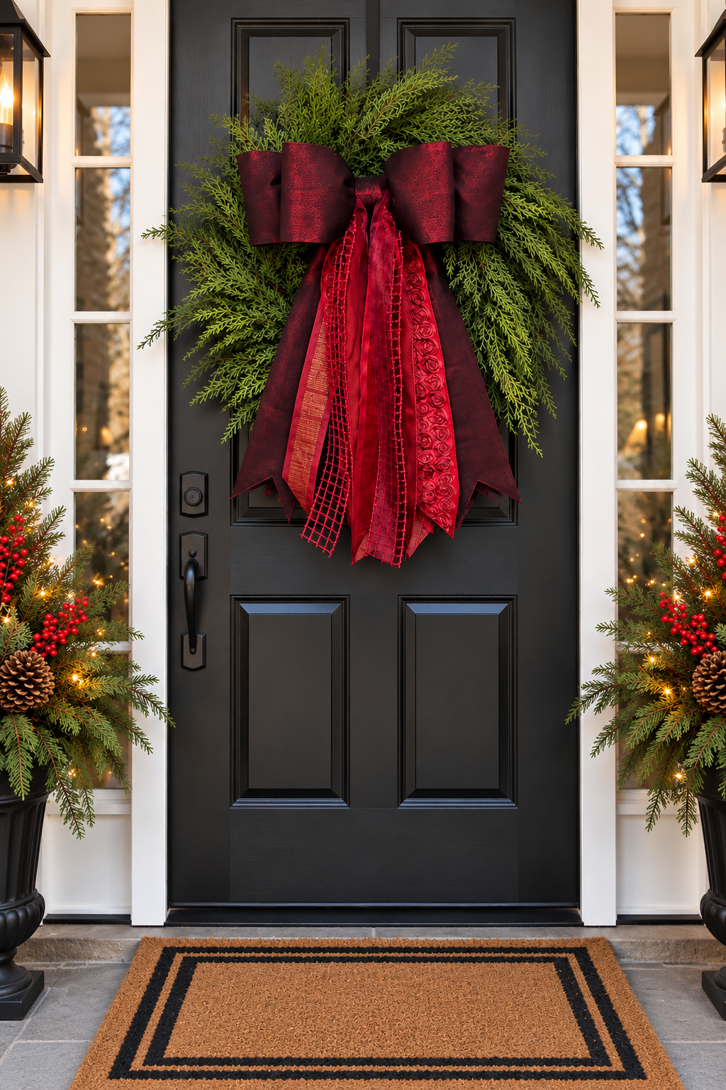 Crimson Elegance Christmas Bow with Coordinating Ribbons | 20” × 27”