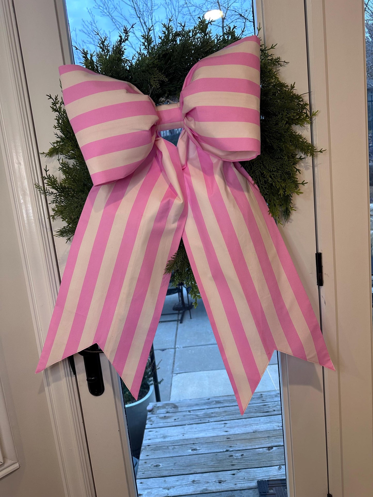 Pink Stripe Bow