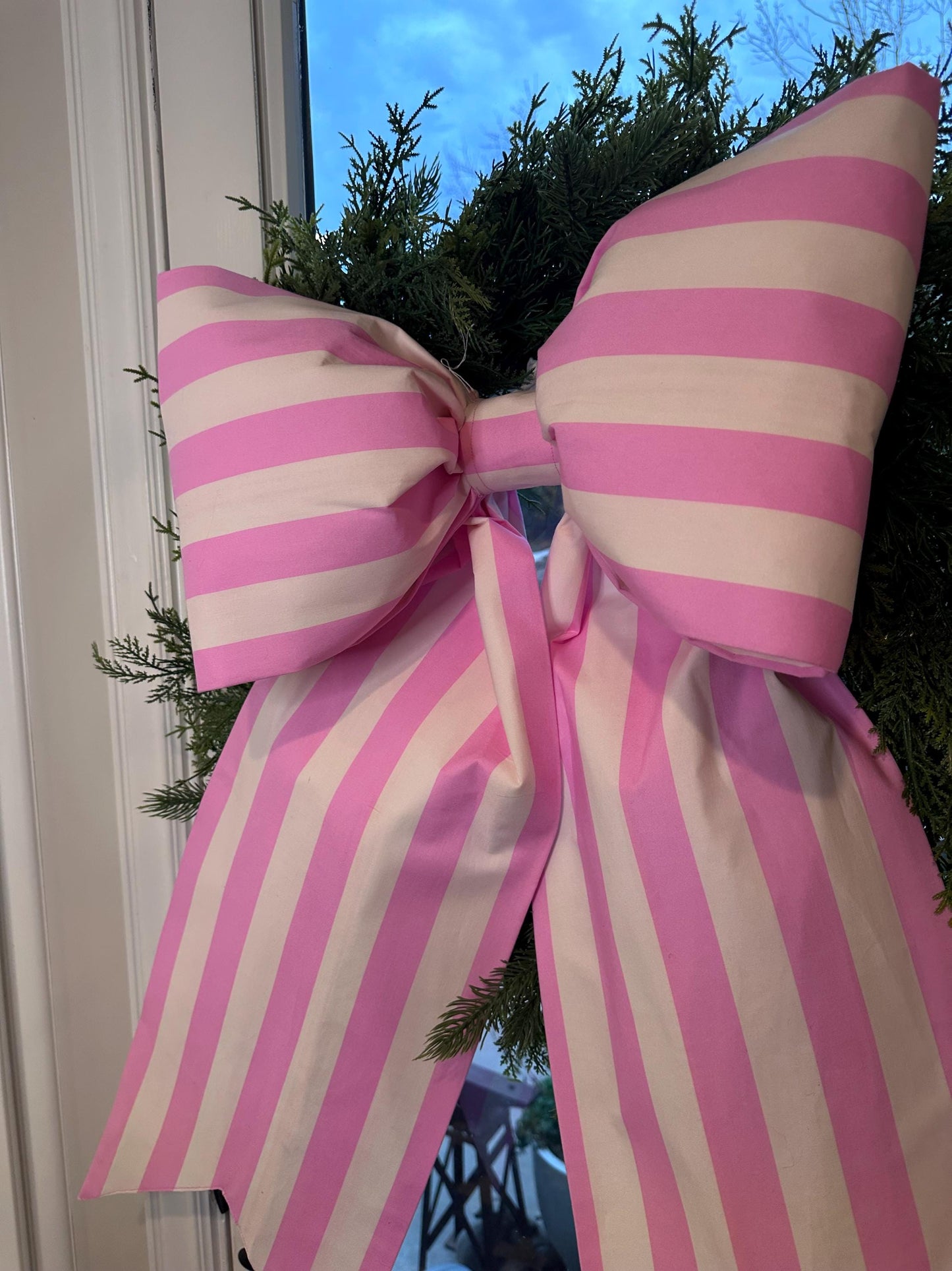 Pink Stripe Bow