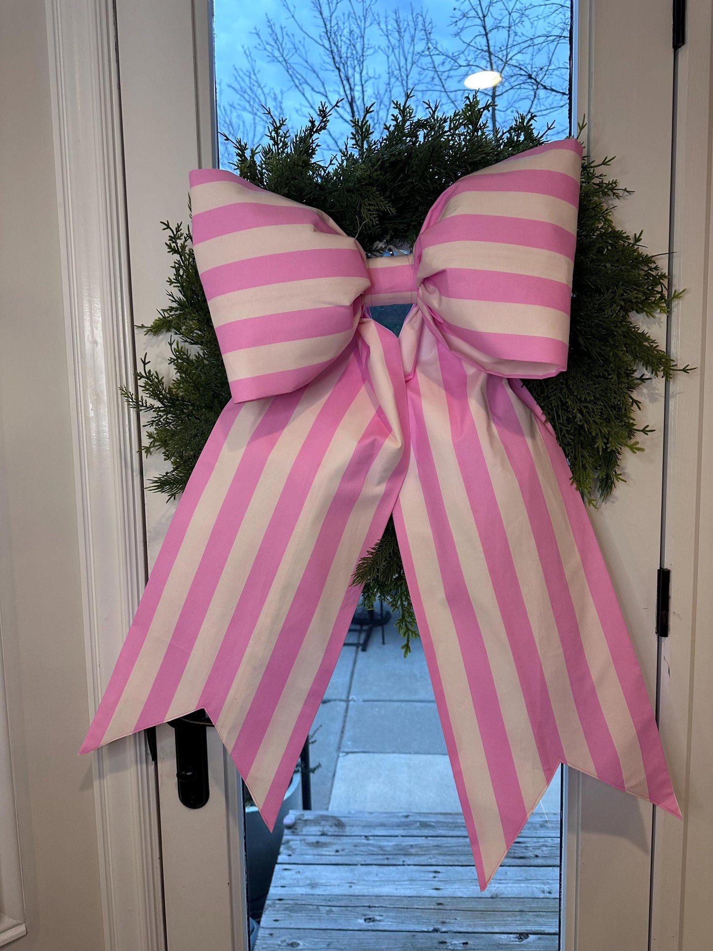 Pink Stripe Bow