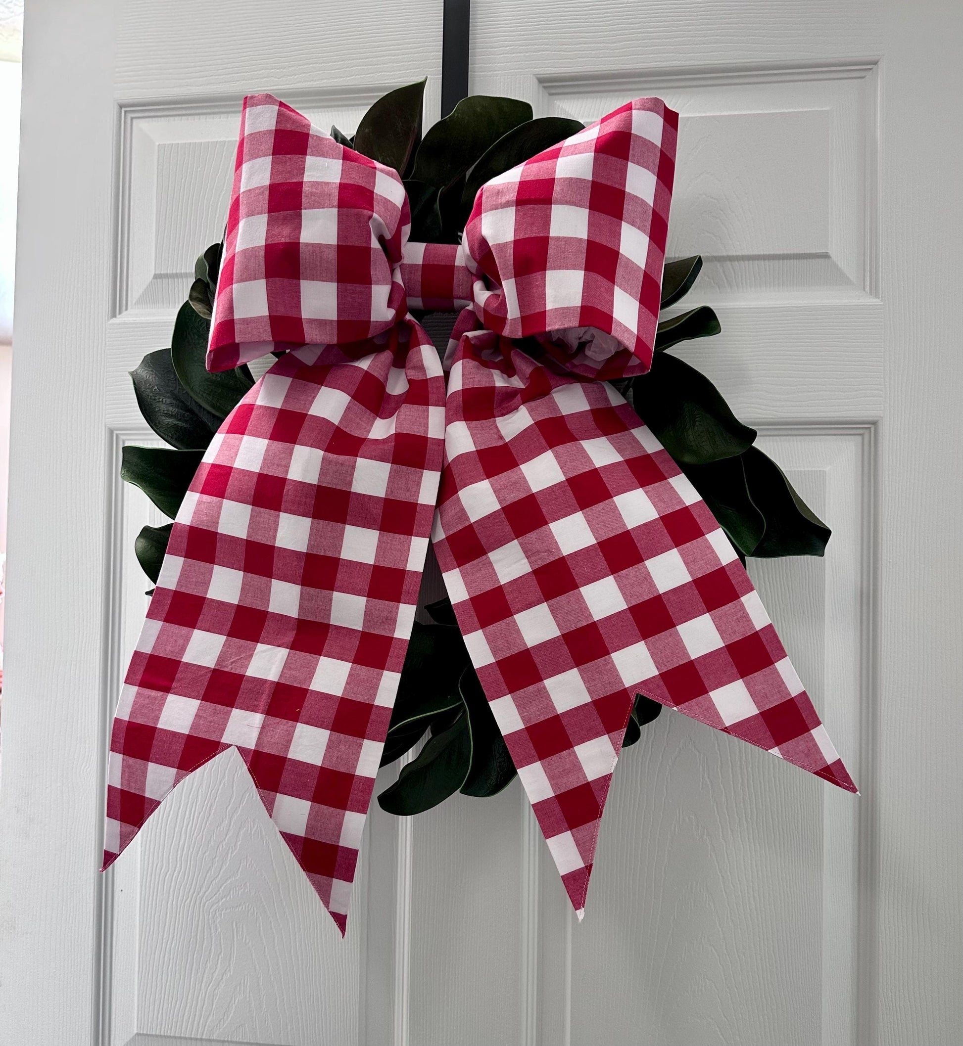 grand size bow in buffalo red check