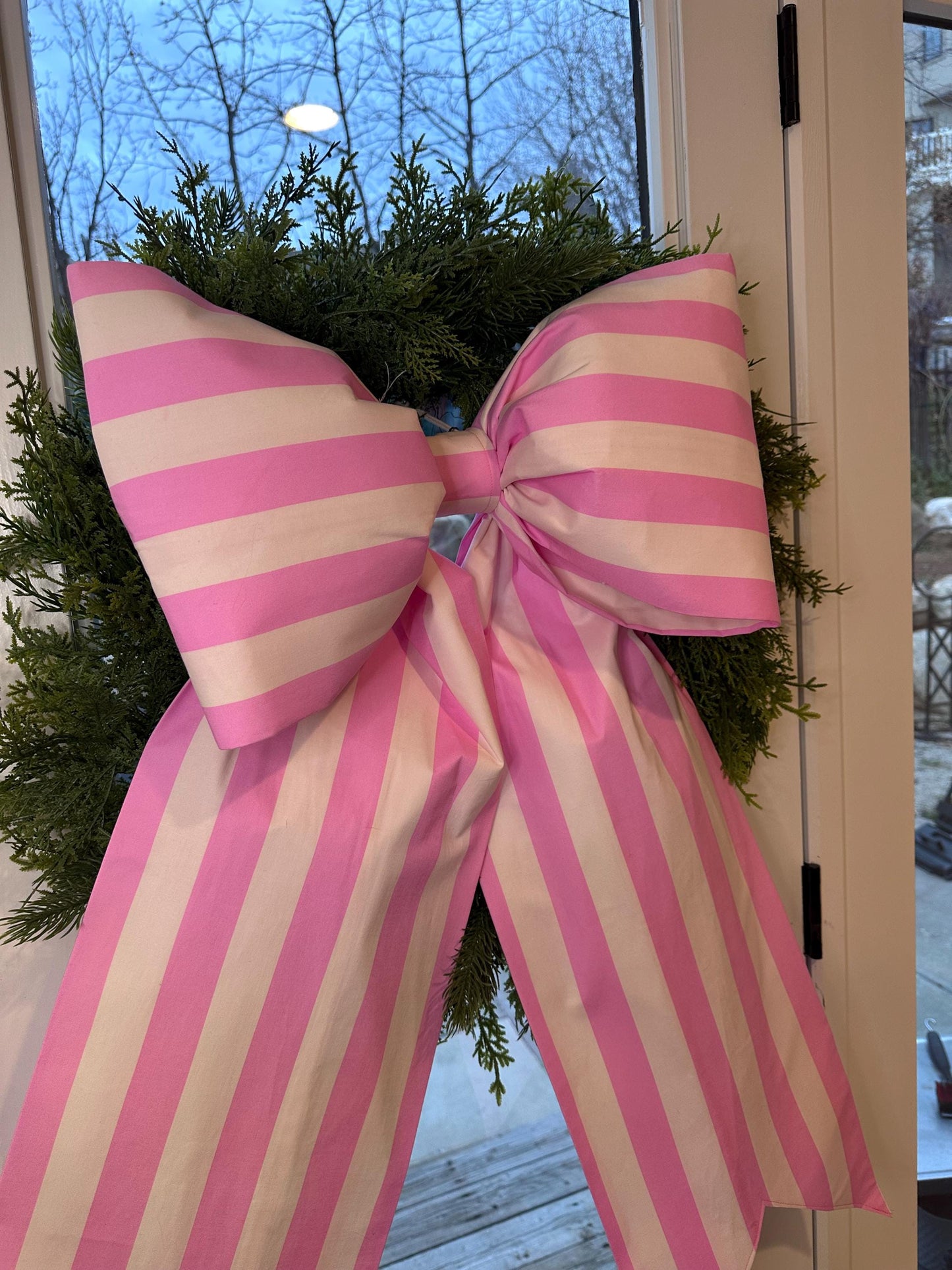 Pink Stripe Bow