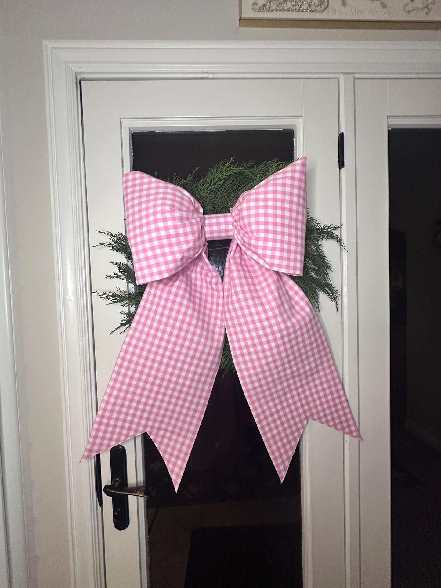 mega bow in pink gingham