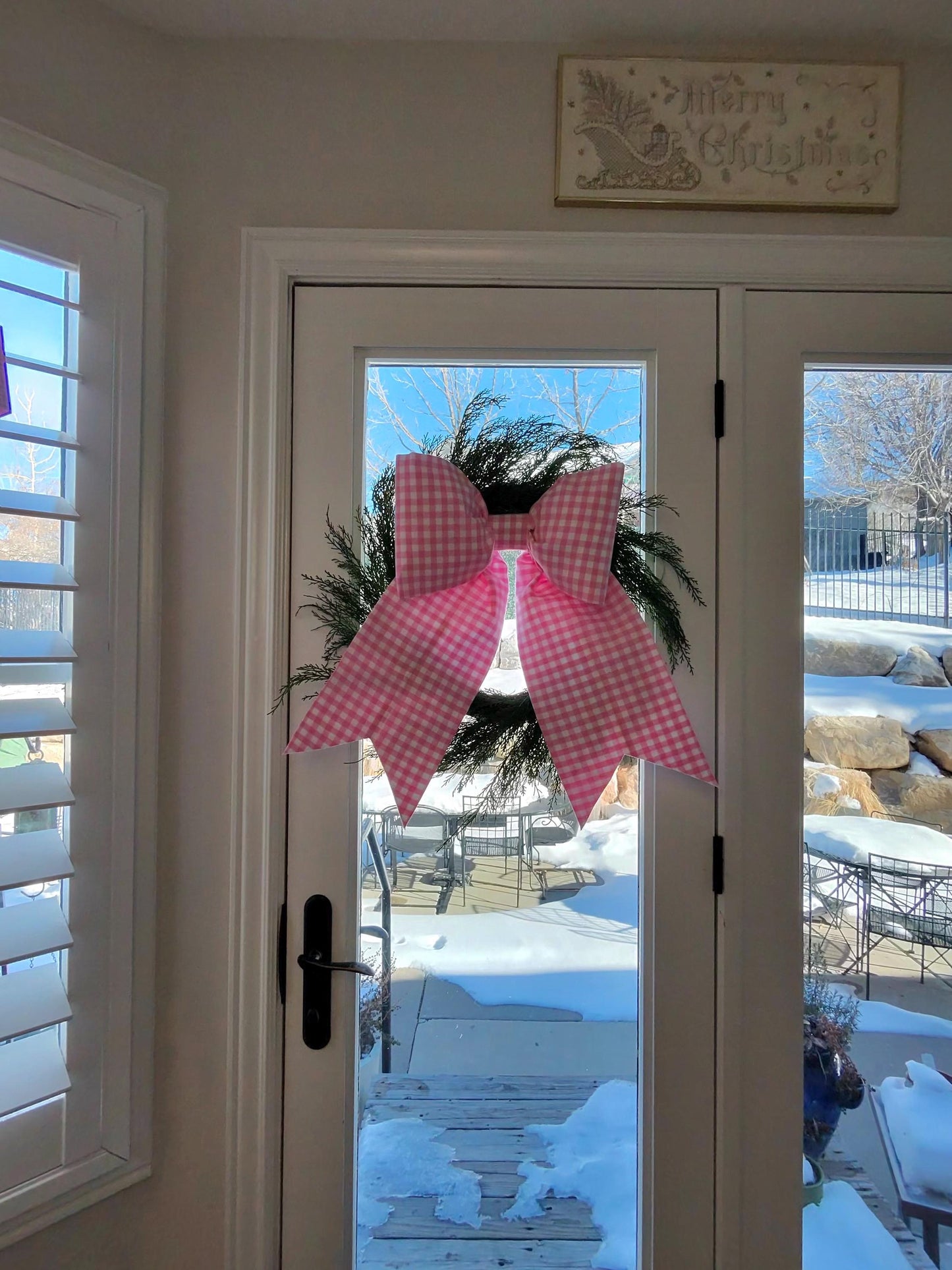 grand size bow in pink gingham