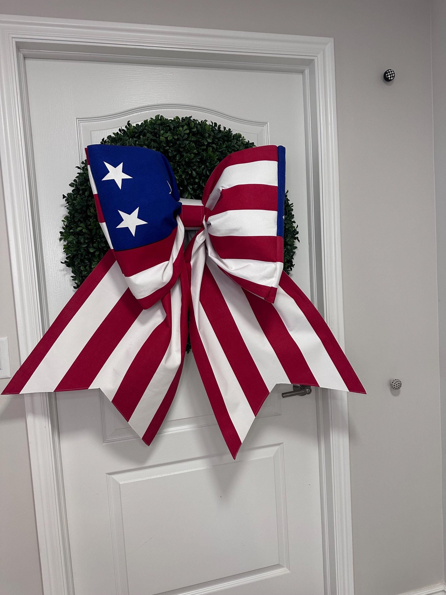 giant 40 inch by 40 inch American flag bow