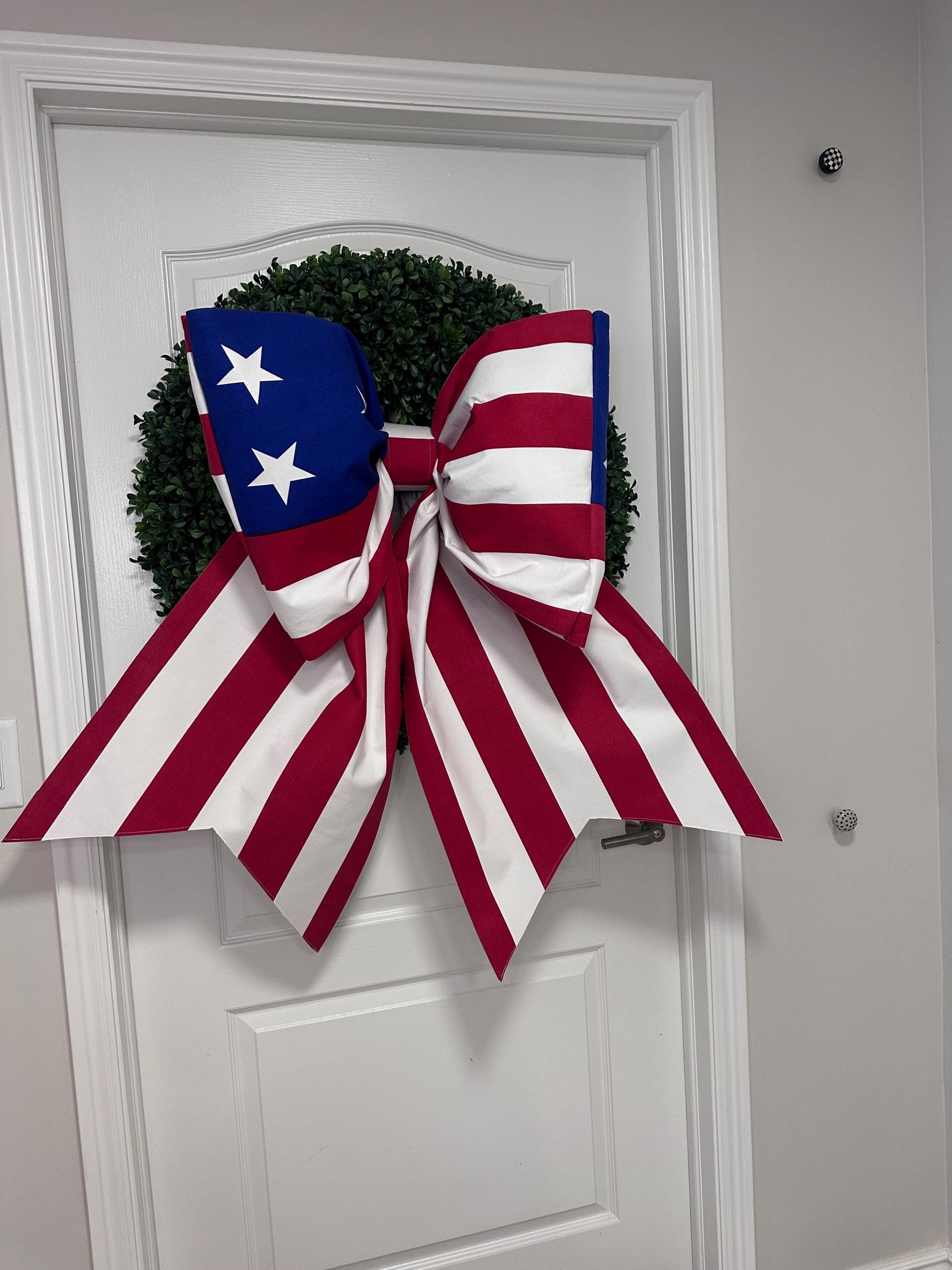 giant 40 inch by 40 inch American flag bow