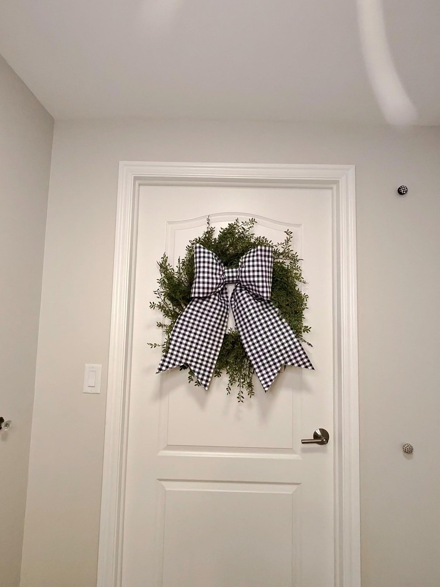 Navy Gingham Bow
