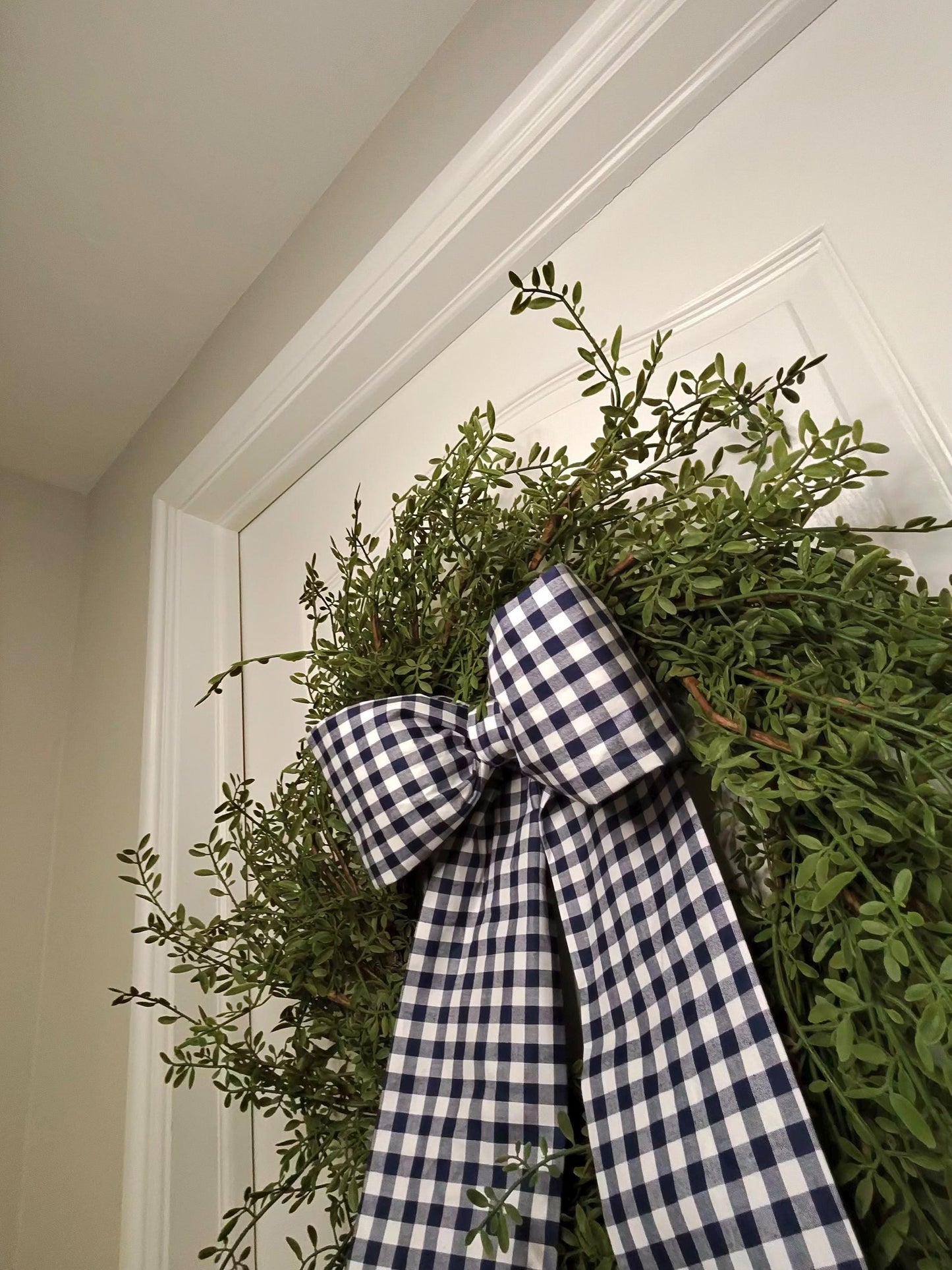 Navy Gingham Bow