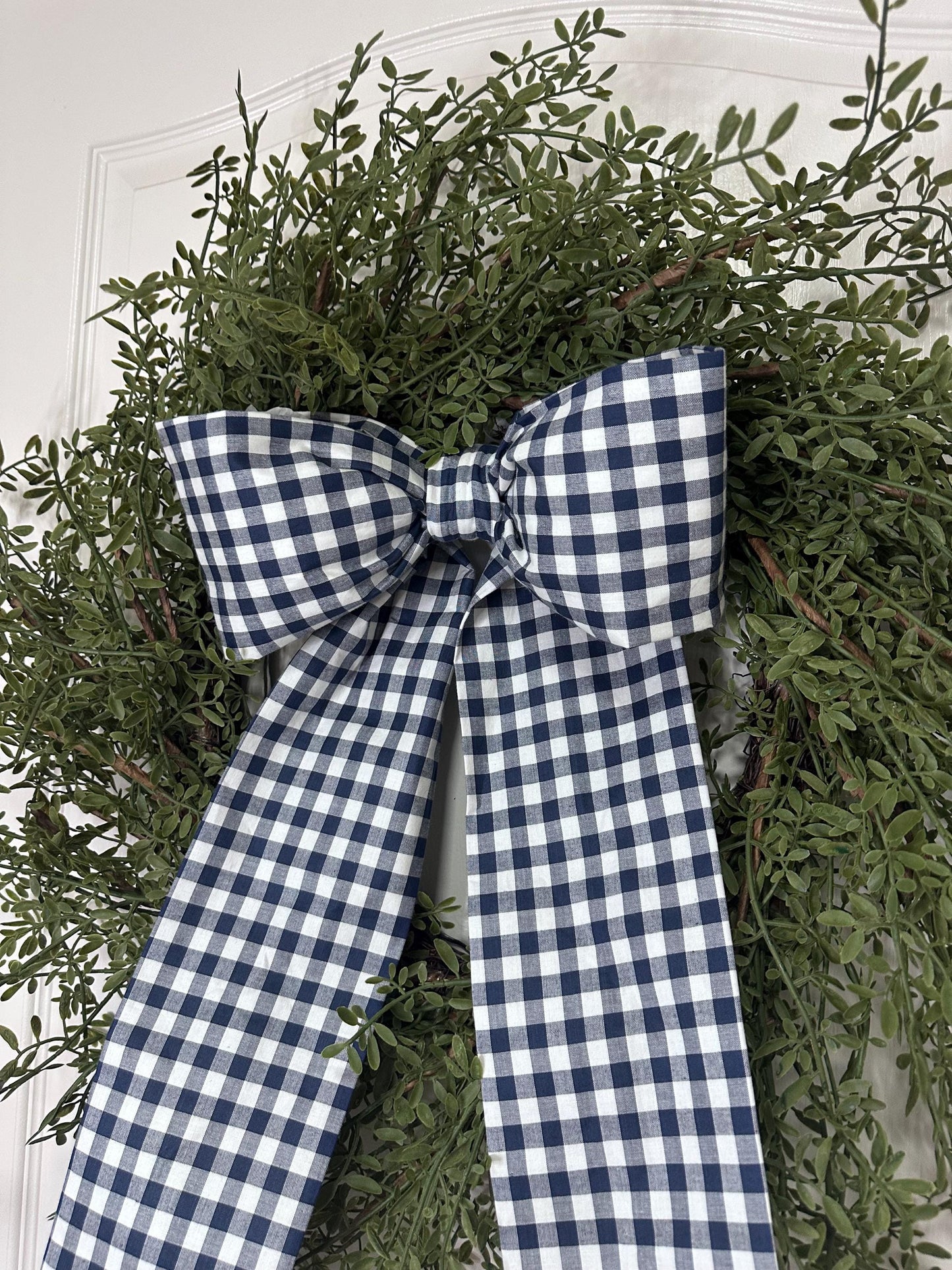 Navy Gingham Bow