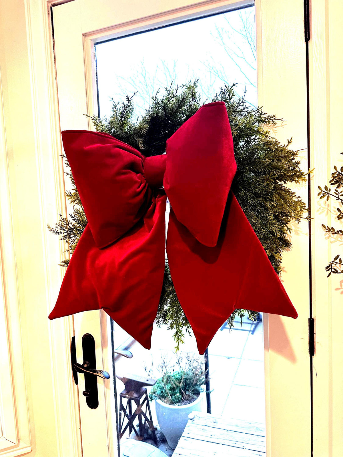 Red Velvet Holiday Bow for wreaths,  Doors and Decor