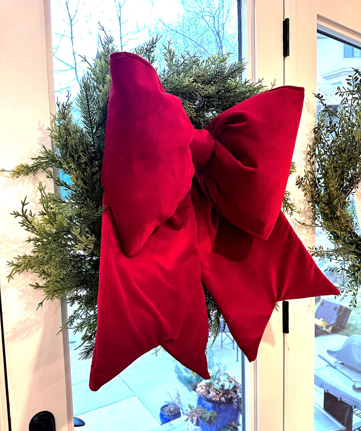 Red Velvet Holiday Bow for wreaths,  Doors and Decor