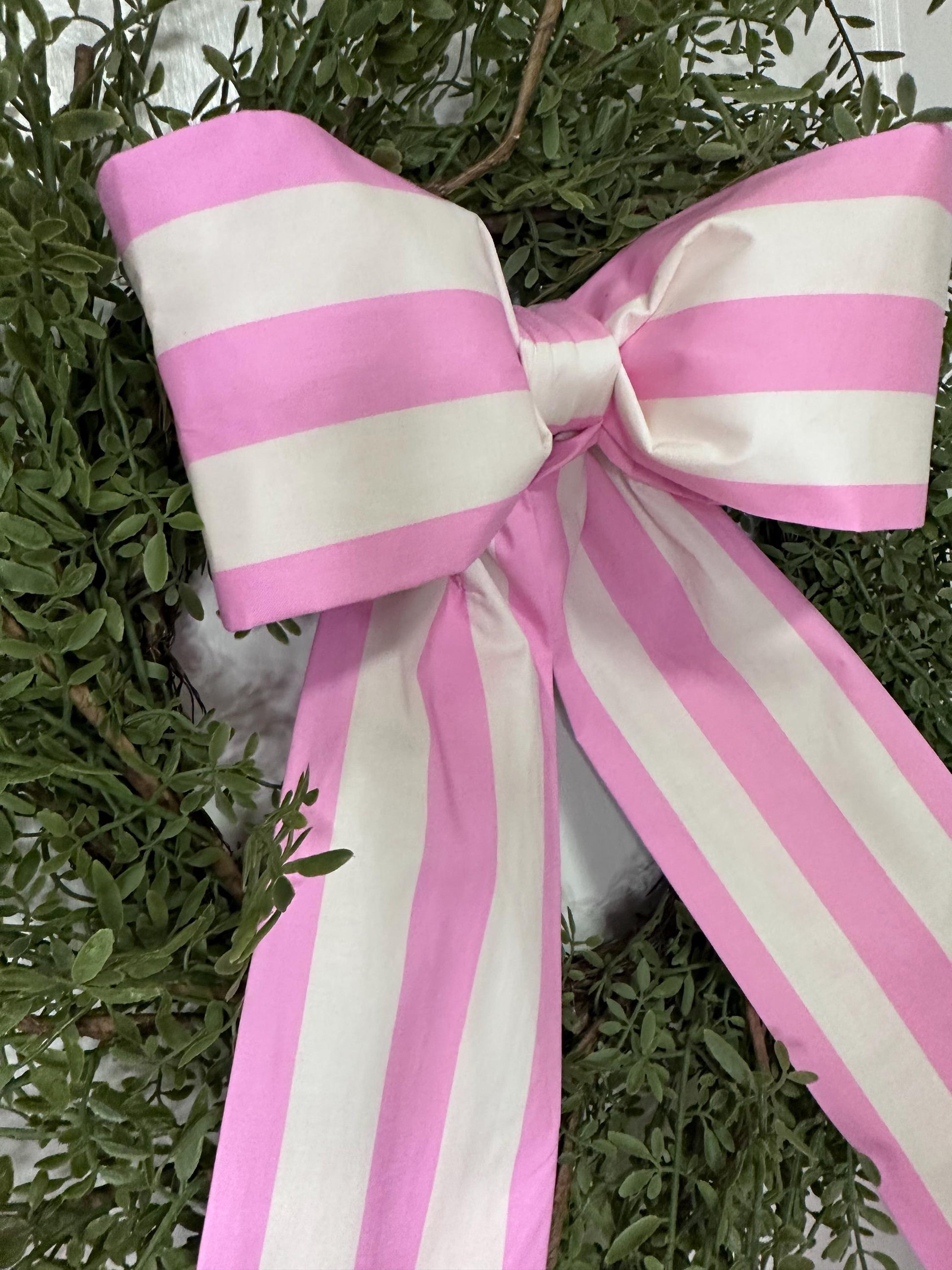 classic bow in bold pink stripe