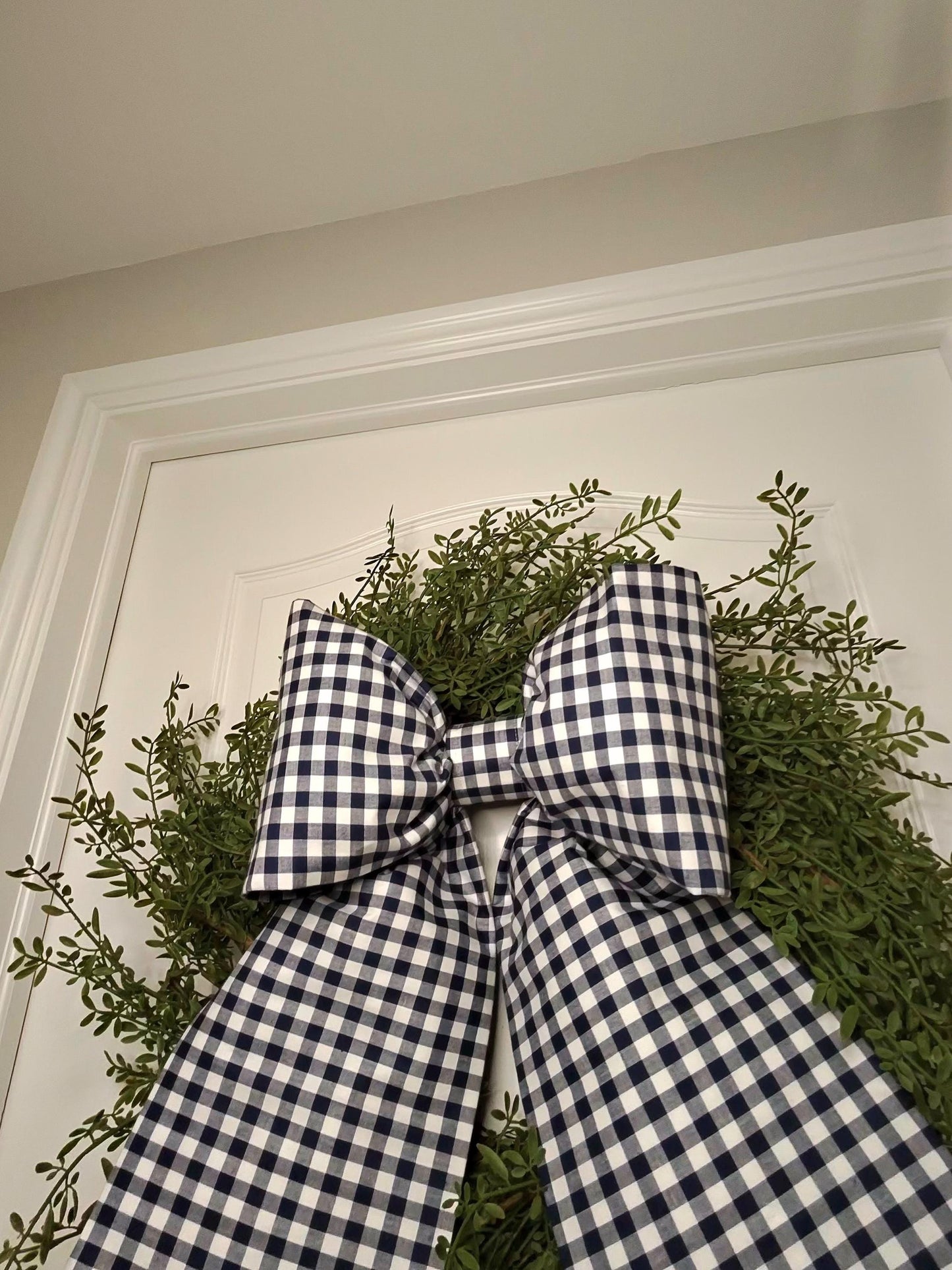 Navy Gingham Bow