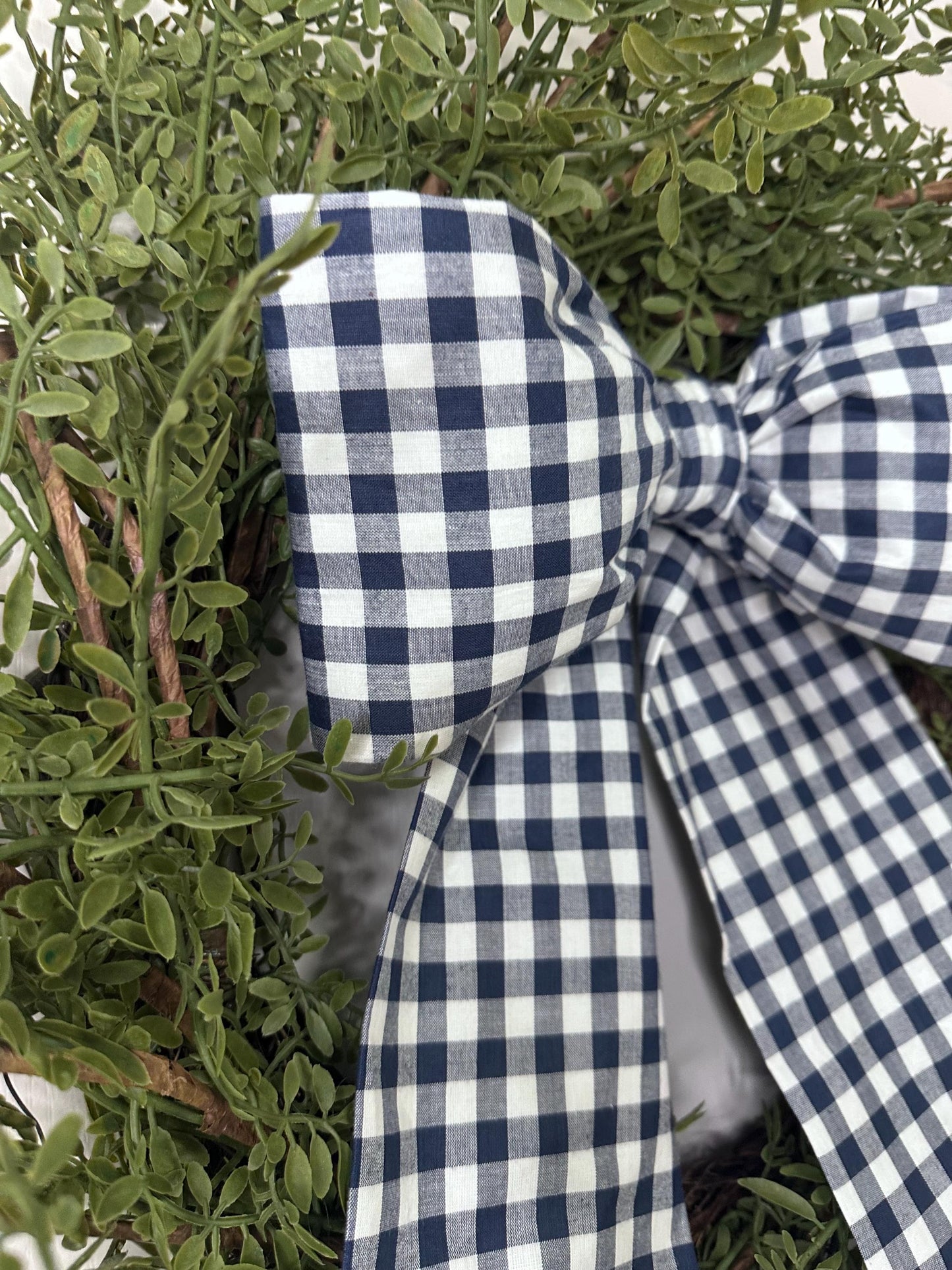Navy Gingham Bow