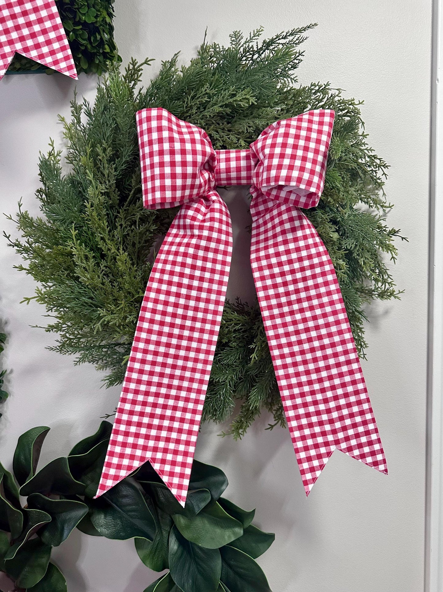 Petite  size Red Gingham Check Bow will hold its shape