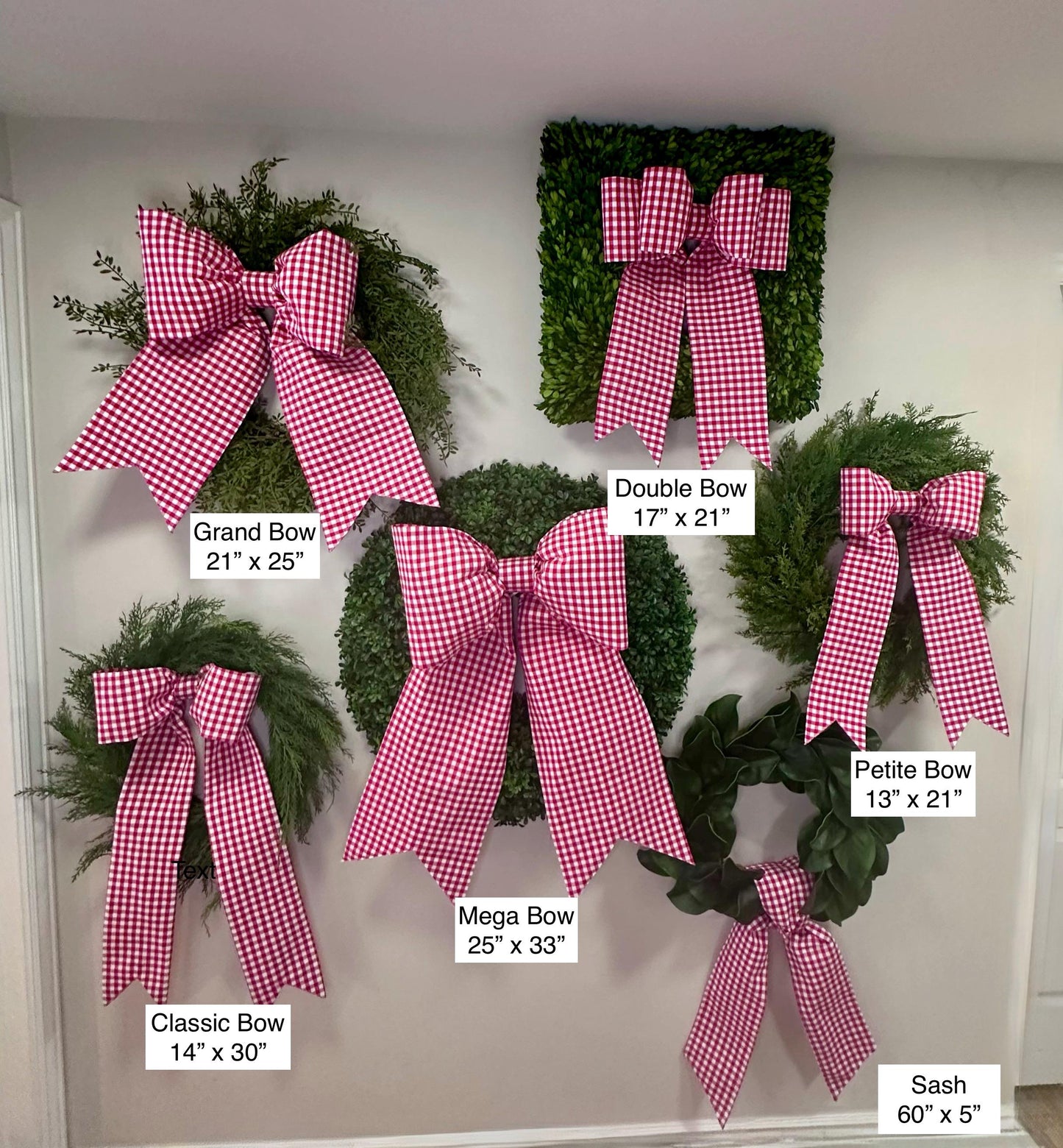 Bow Names and Sizes for Reference