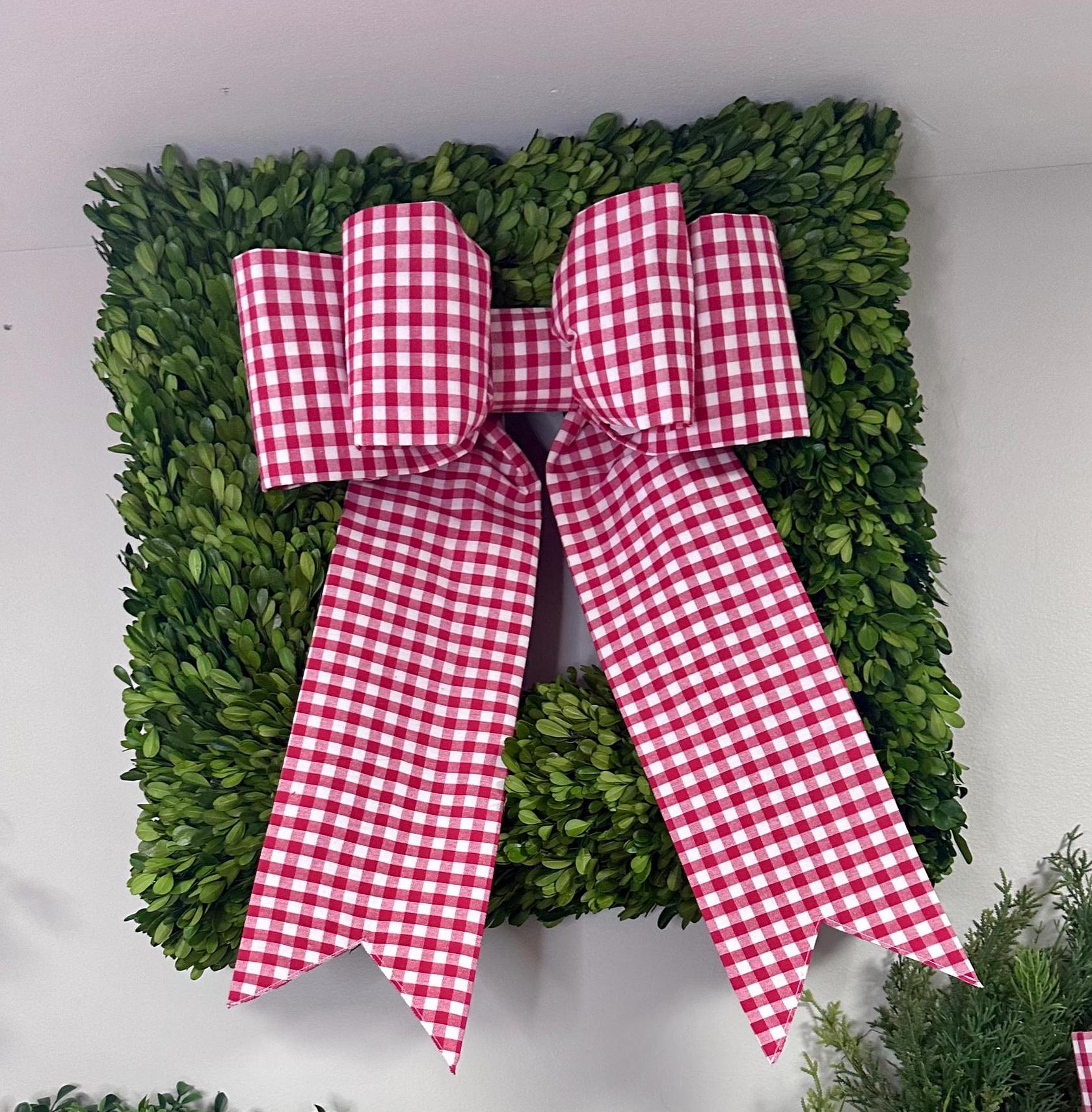 Double size Red Gingham Check Bow will hold its shape