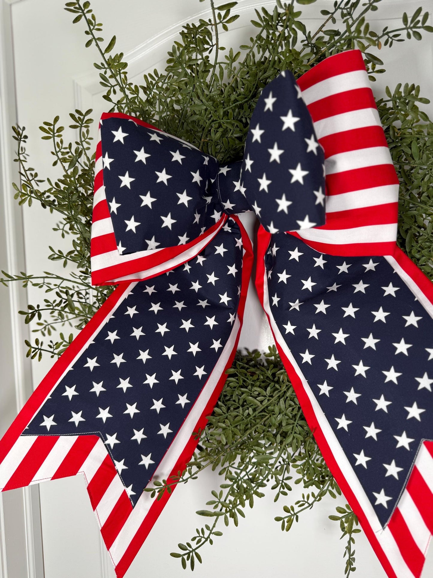 Double American Flag Bow
