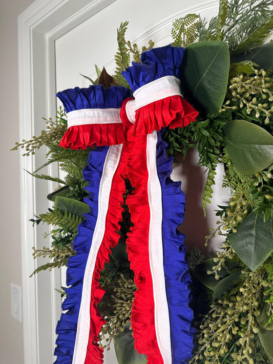 Ruffled Patriotic Bow