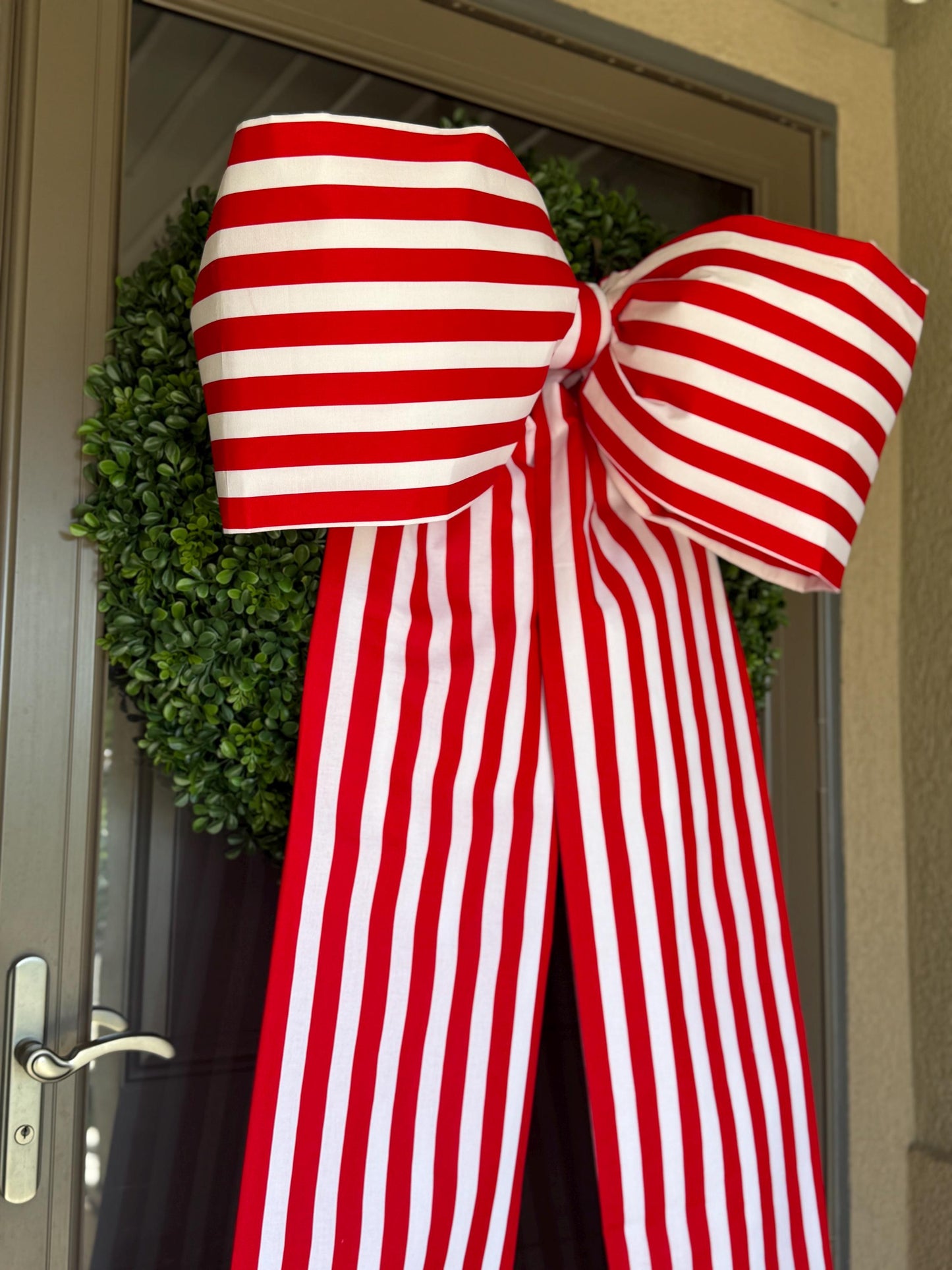 Red & White Stripe Patriotic Bow