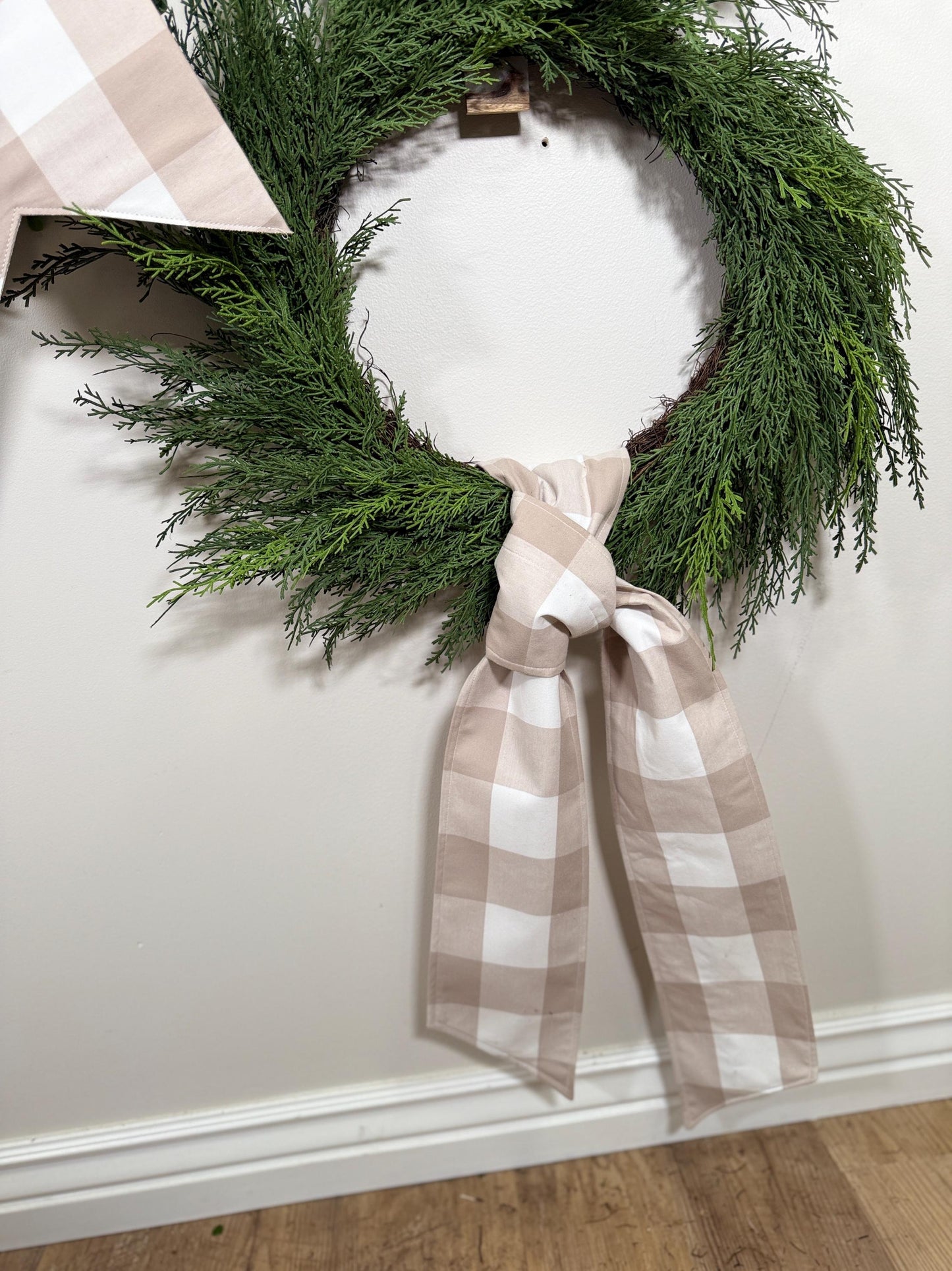 beige 2” buffalo check 5” x 60” sash