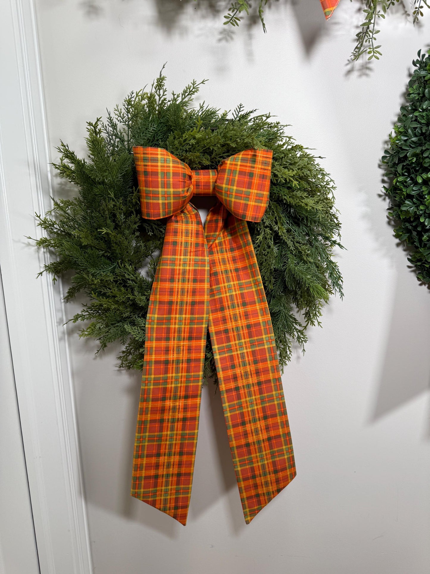 fall tartan plaid classic size bow