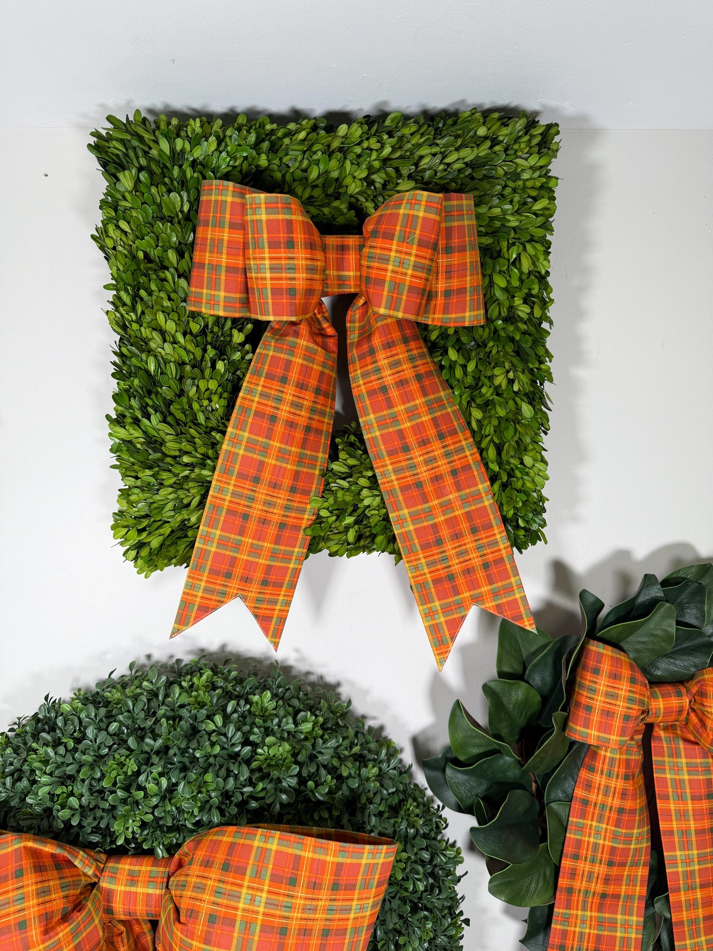 fall tartan plaid double size bow