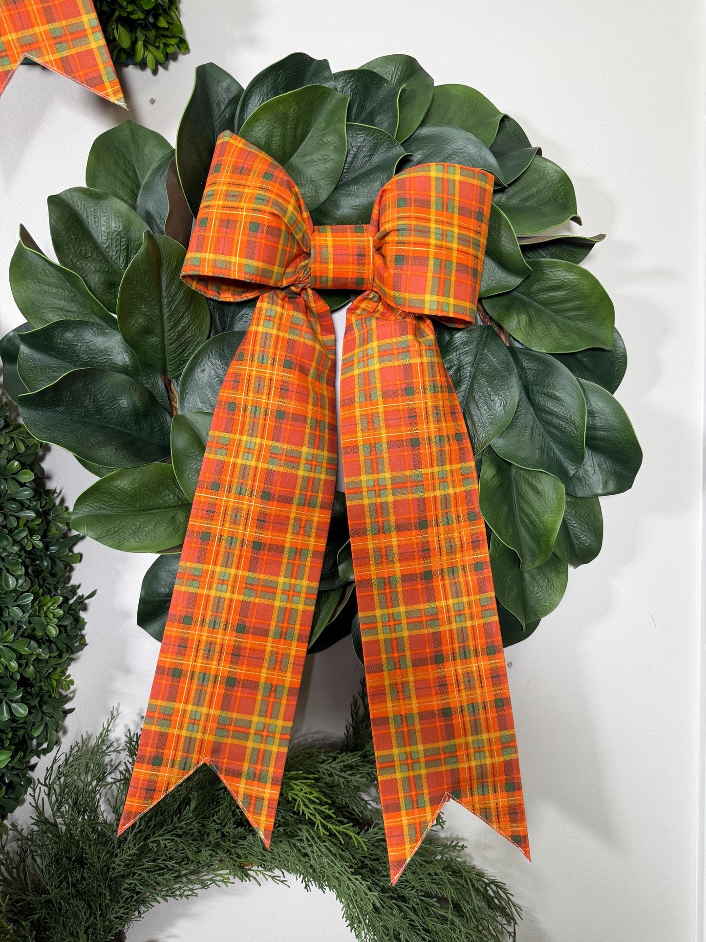 fall tartan plaid petite size bow