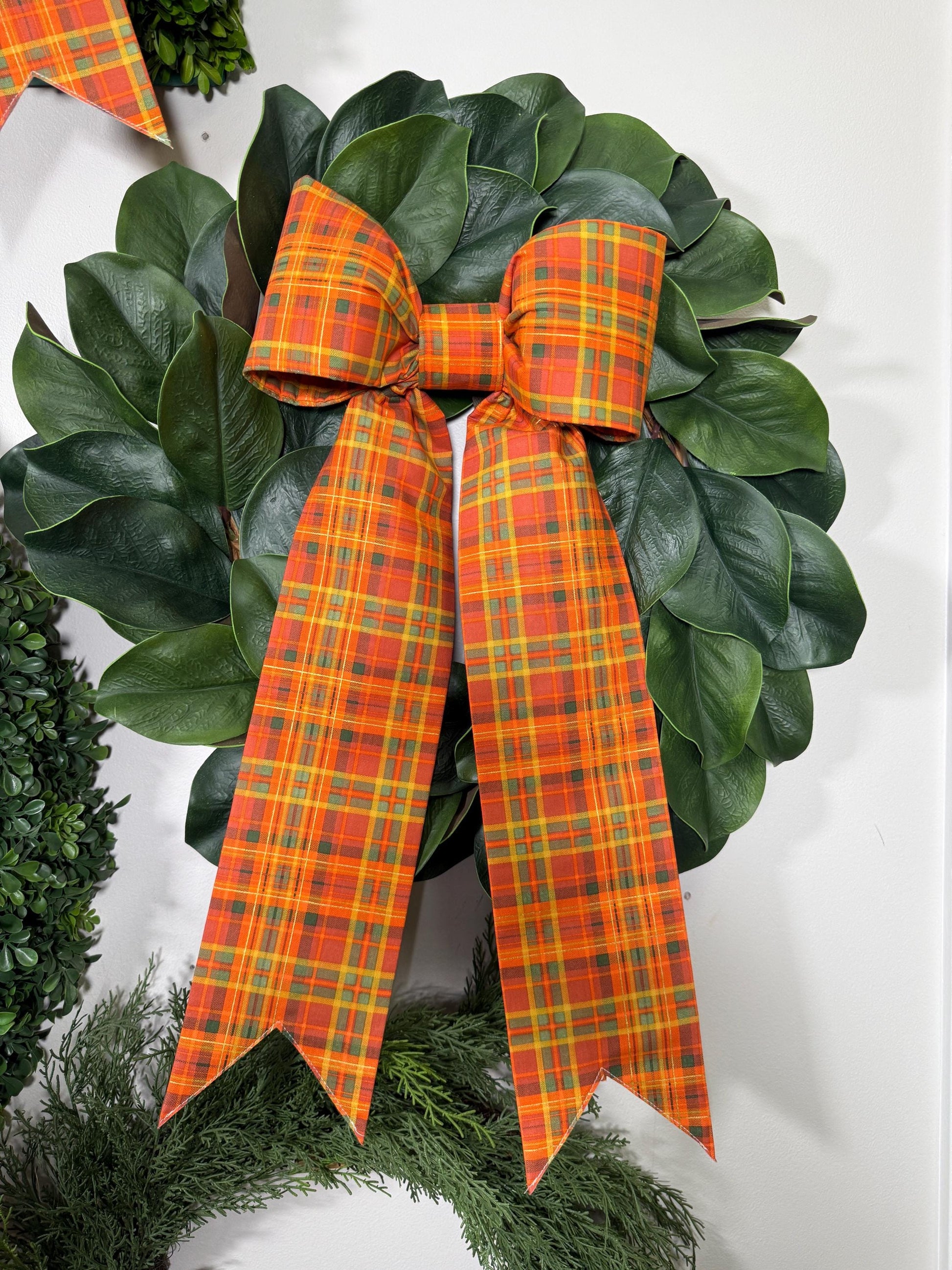 fall tartan plaid petite size bow