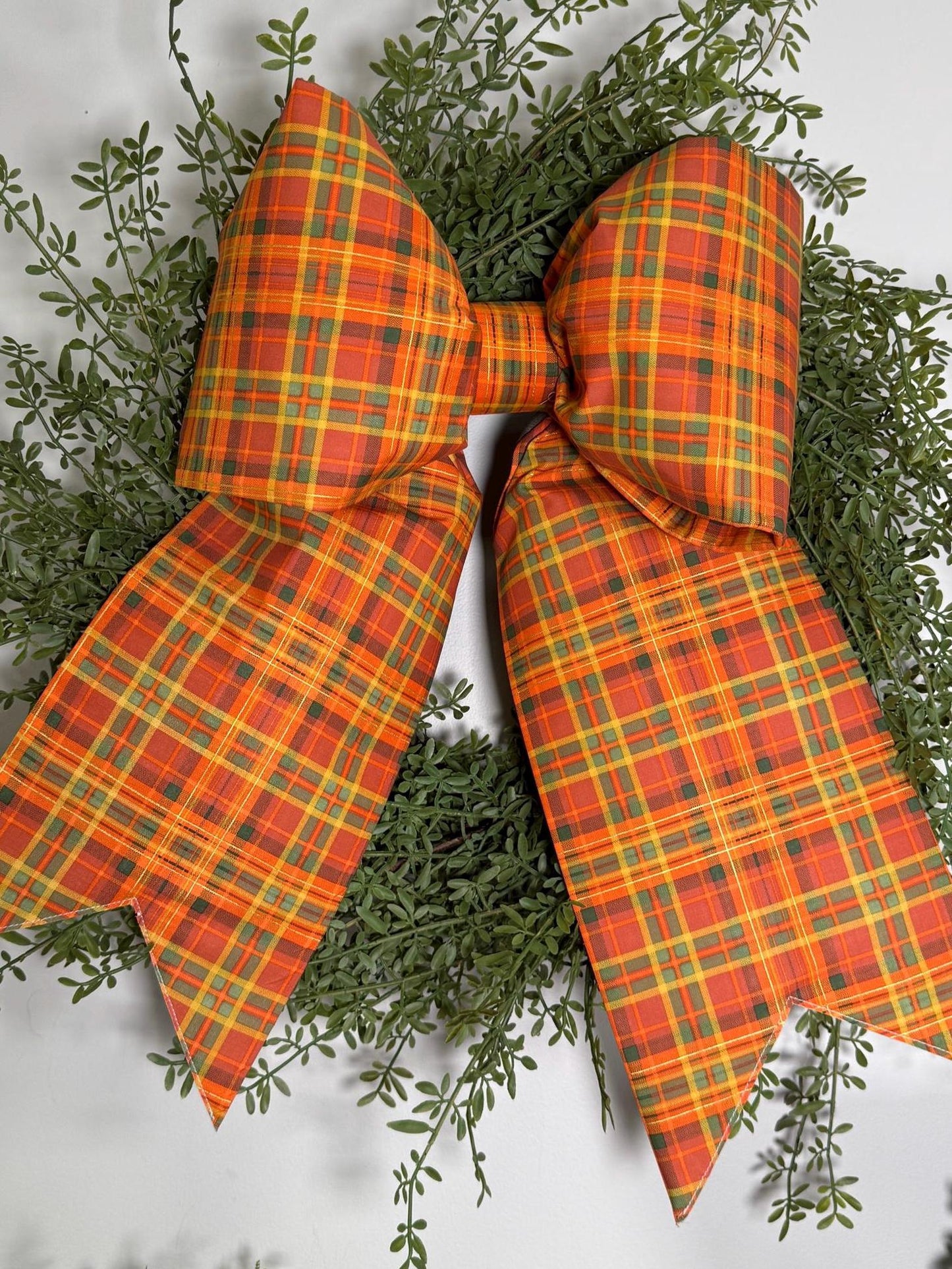 fall tartan plaid grand size bow