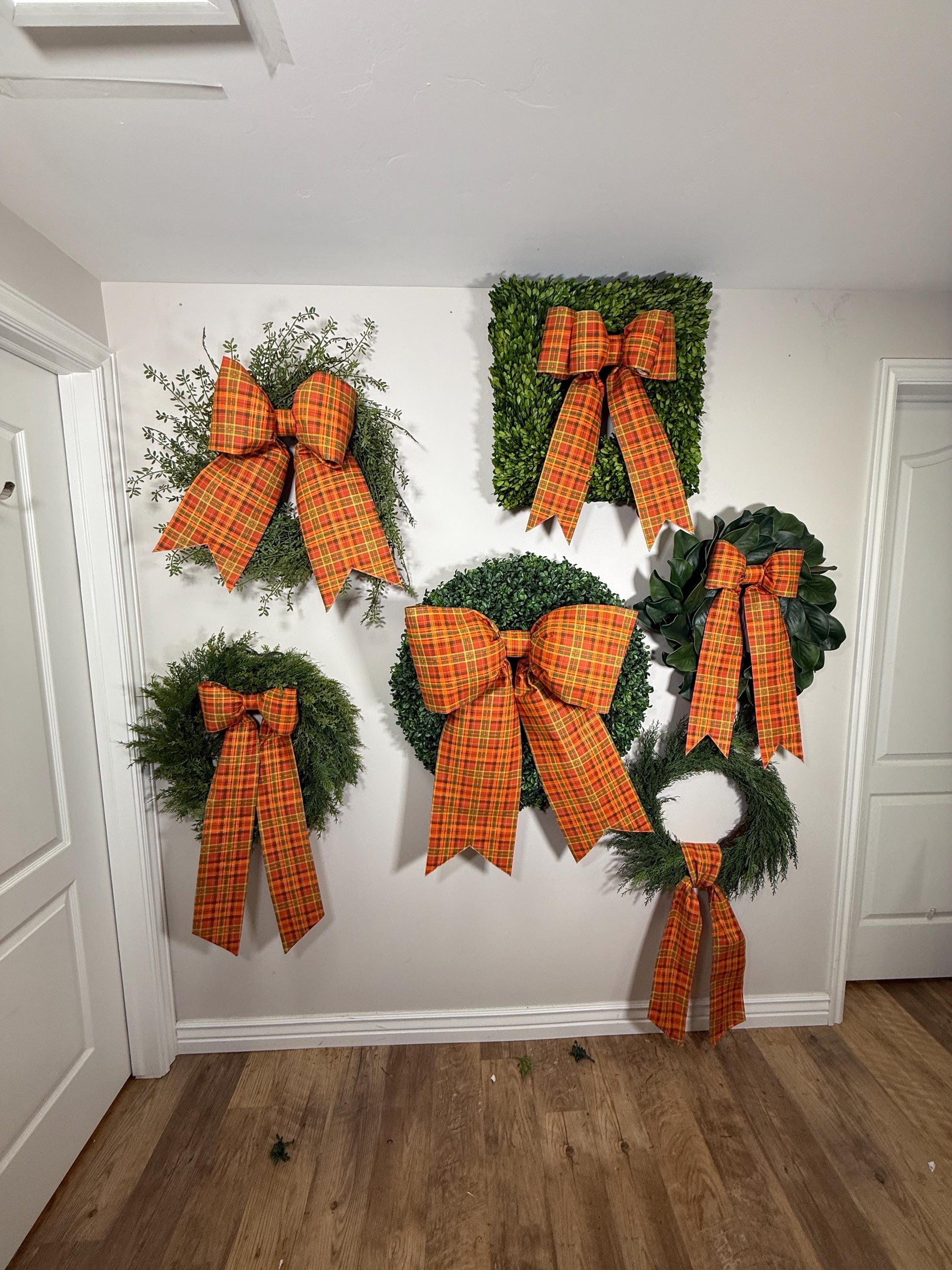 fall tartan plaid all size bows