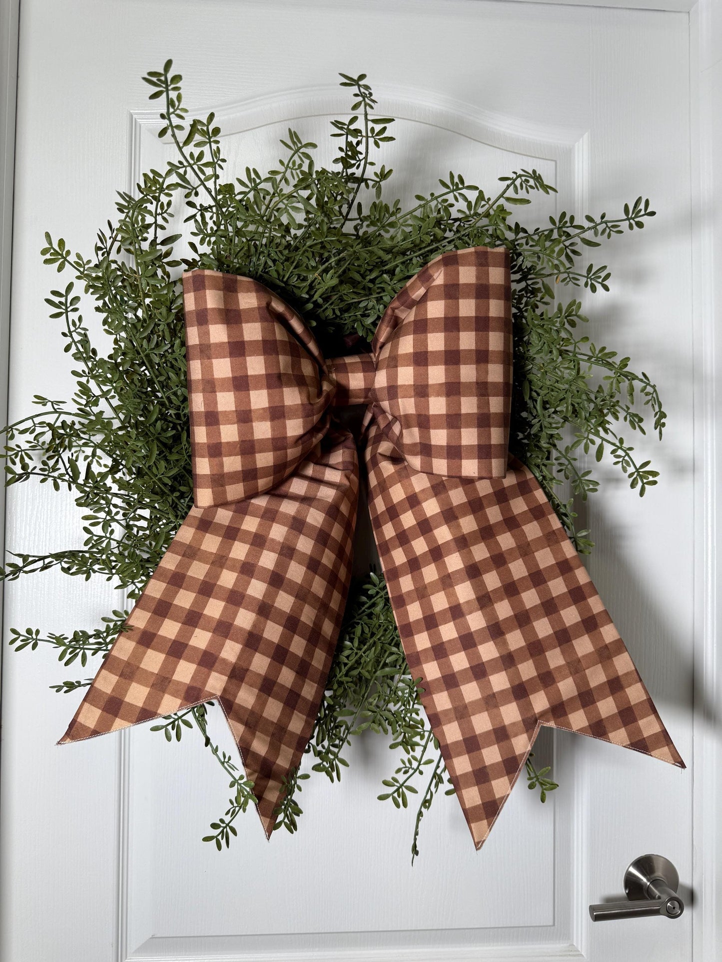 Brown Gingham Bow
