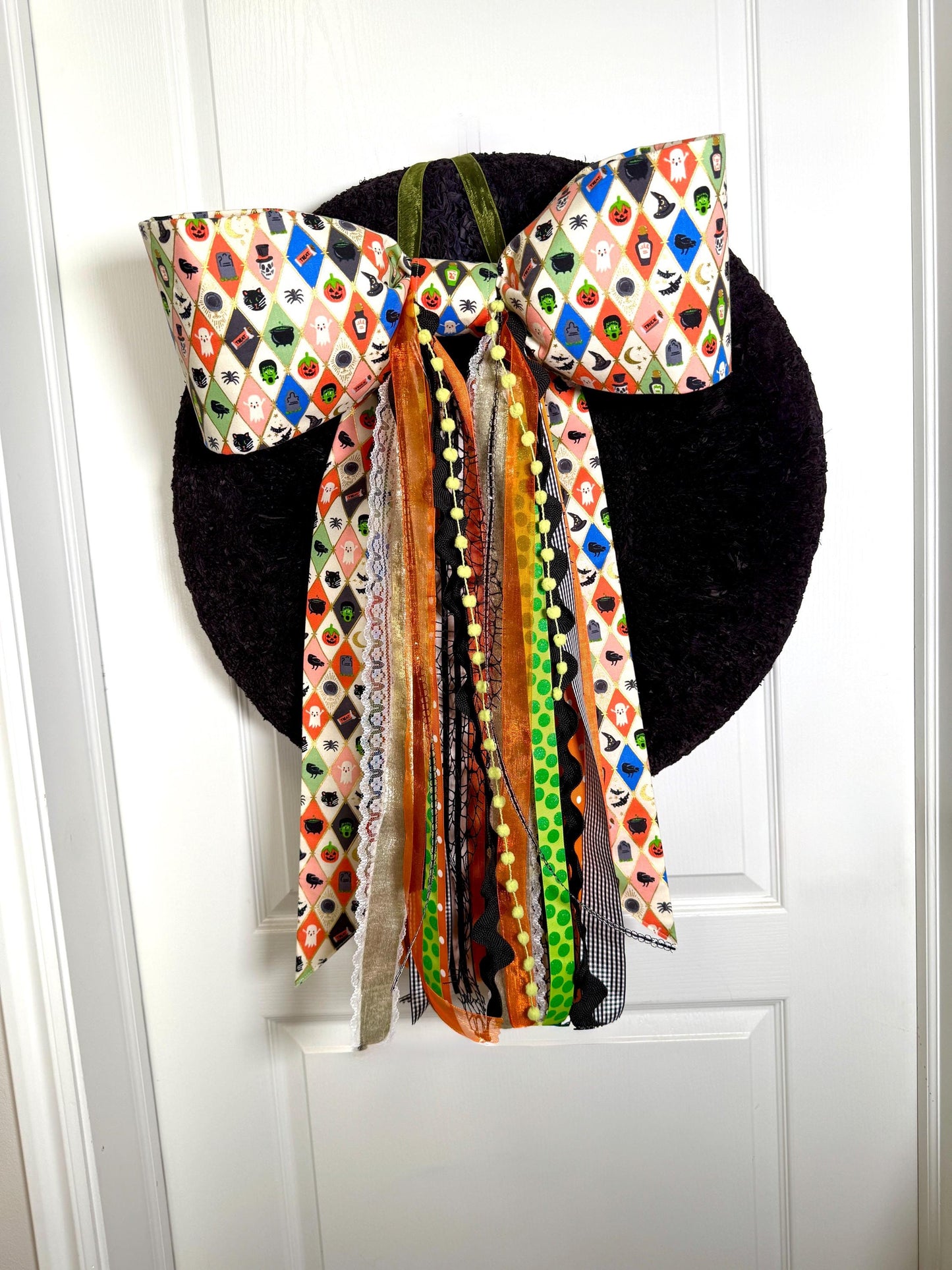 Halloween Party Bow and door bow – Rifle Paper Co. Fabric – Extra Large Door Bow with Coordinating Ribbons | free shipping