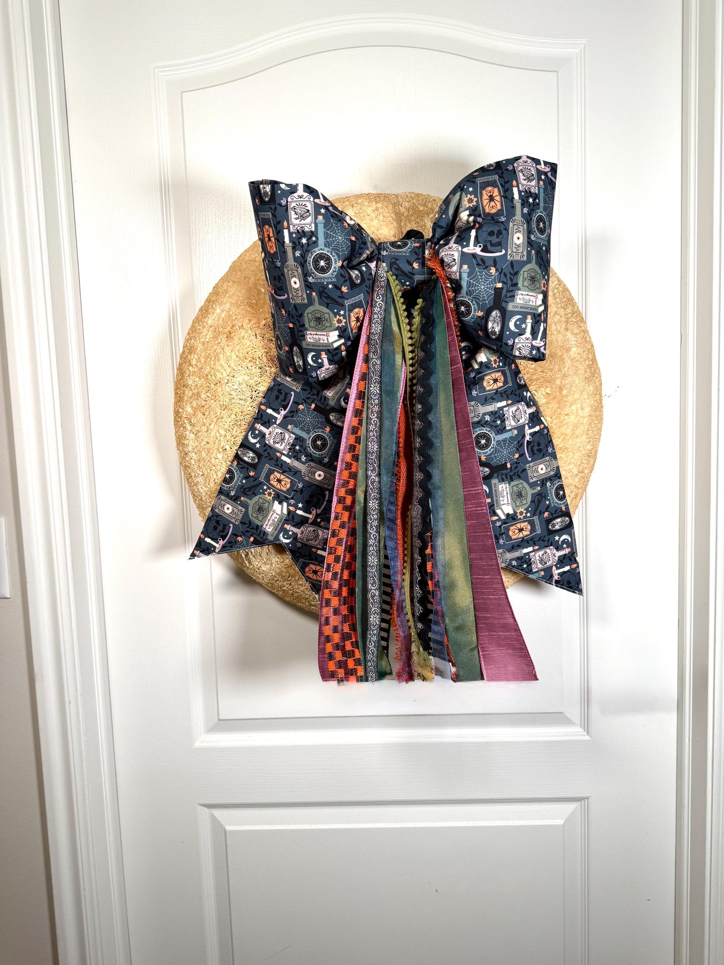 Halloween Potion & Magic Bow with Layered Ribbon Tails  – Extra Large Door Bow with Coordinating Ribbons | free shipping